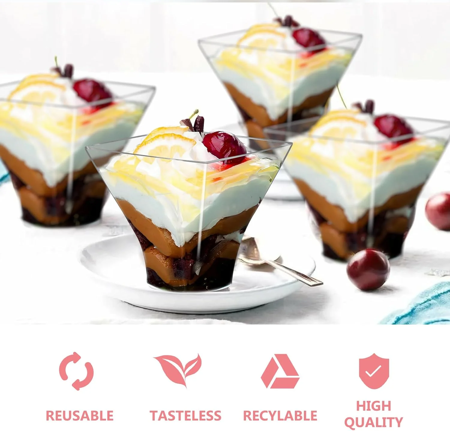 کاسه دسر کوچک Catime، شامل 50 عدد کاسه دسر مربع شکل به همراه قاشق، پلاستیکی، 60 میلی لیتر، 75 میلی لیتر، کاسه دسر DIY، کاسه سرو قابل استفاده مجدد، مناسب برای دسر، فنجان دسر، شفاف، مناسب برای پودینگ، موس، بستنی (A) کاسه دسر کوچک Catime، شامل 50 عدد کاسه دسر مربع شکل به همراه قاشق، پلاستیکی، 60 میلی لیتر، 75 میلی لیتر، کاسه دسر DIY، کاسه سرو قابل استفاده مجدد، مناسب برای دسر، فنجان دسر، شفاف، مناسب برای پودینگ، موس، بستنی (A)