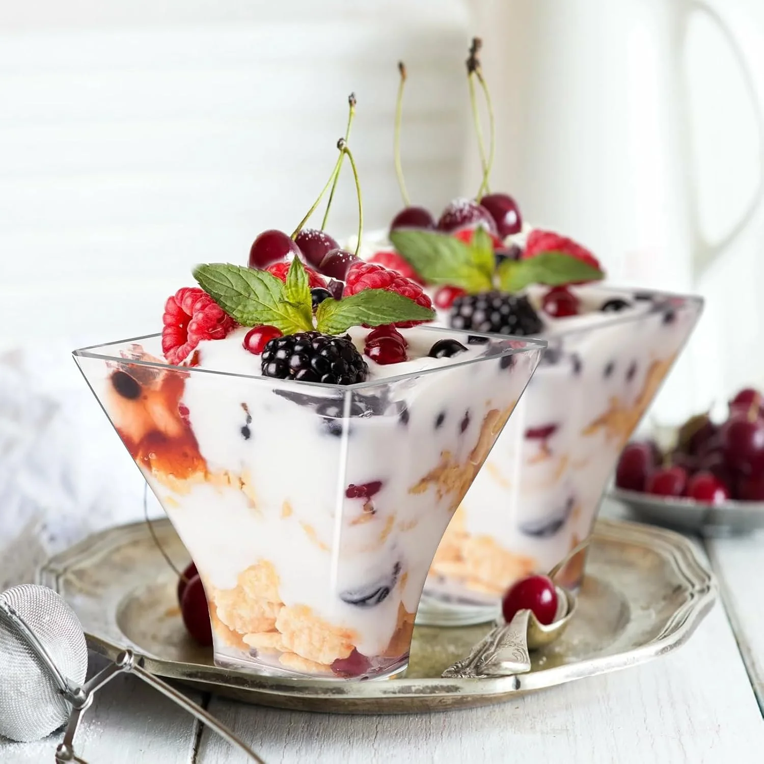 کاسه دسر کوچک Catime، شامل 50 عدد کاسه دسر مربع شکل به همراه قاشق، پلاستیکی، 60 میلی لیتر، 75 میلی لیتر، کاسه دسر DIY، کاسه سرو قابل استفاده مجدد، مناسب برای دسر، فنجان دسر، شفاف، مناسب برای پودینگ، موس، بستنی (A) کاسه دسر کوچک Catime، شامل 50 عدد کاسه دسر مربع شکل به همراه قاشق، پلاستیکی، 60 میلی لیتر، 75 میلی لیتر، کاسه دسر DIY، کاسه سرو قابل استفاده مجدد، مناسب برای دسر، فنجان دسر، شفاف، مناسب برای پودینگ، موس، بستنی (A)