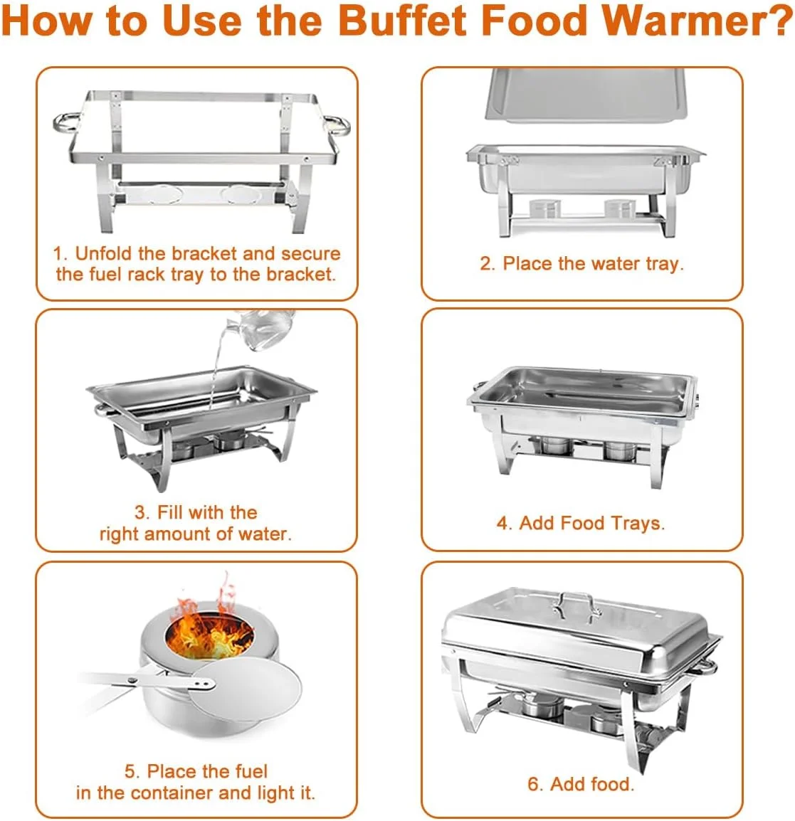 ست بوفه گرمکن غذا 11 لیتری، سینی گرم نگهدارنده غذا، گرمکن استیل غذا با درب و ظرف غذا، اجاق تاشو نگهداری غذای پخته شده برای مهمانی، رستوران، هتل و مصارف تجاری ست بوفه گرمکن غذا 11 لیتری، سینی گرم نگهدارنده غذا، گرمکن استیل غذا با درب و ظرف غذا، اجاق تاشو نگهداری غذای پخته شده برای مهمانی، رستوران، هتل و مصارف تجاری