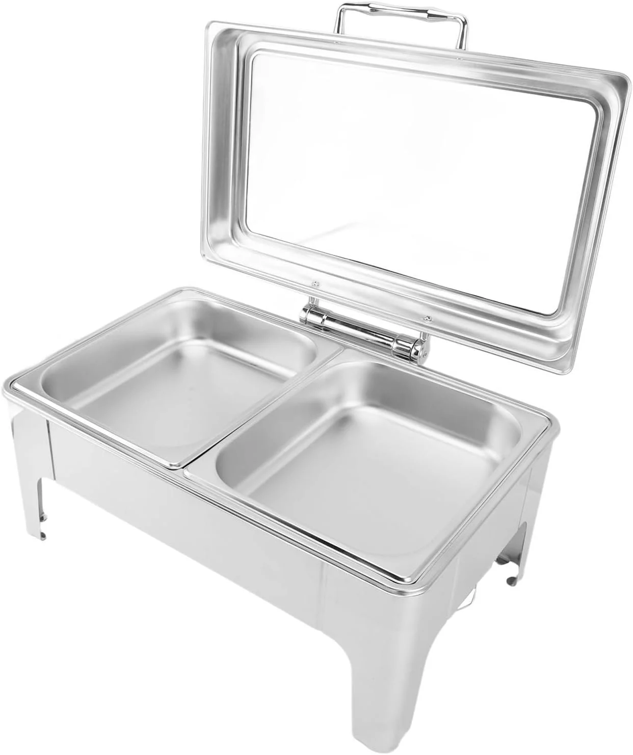 ست گرم نگهدارنده غذا بوفه مستطیلی BusoTh از جنس استیل ضد زنگ، کیت گرم کننده غذای استیل ضد زنگ با درب، ساخت با کیفیت عالی، گرمکن الکلی، ظروف سرو بوفه 9 لیتری برای رستوران (2 ست گرم نگهدارنده غذا بوفه مستطیلی BusoTh از جنس استیل ضد زنگ، کیت گرم کننده غذای استیل ضد زنگ با درب، ساخت با کیفیت عالی، گرمکن الکلی، ظروف سرو بوفه 9 لیتری برای رستوران (2