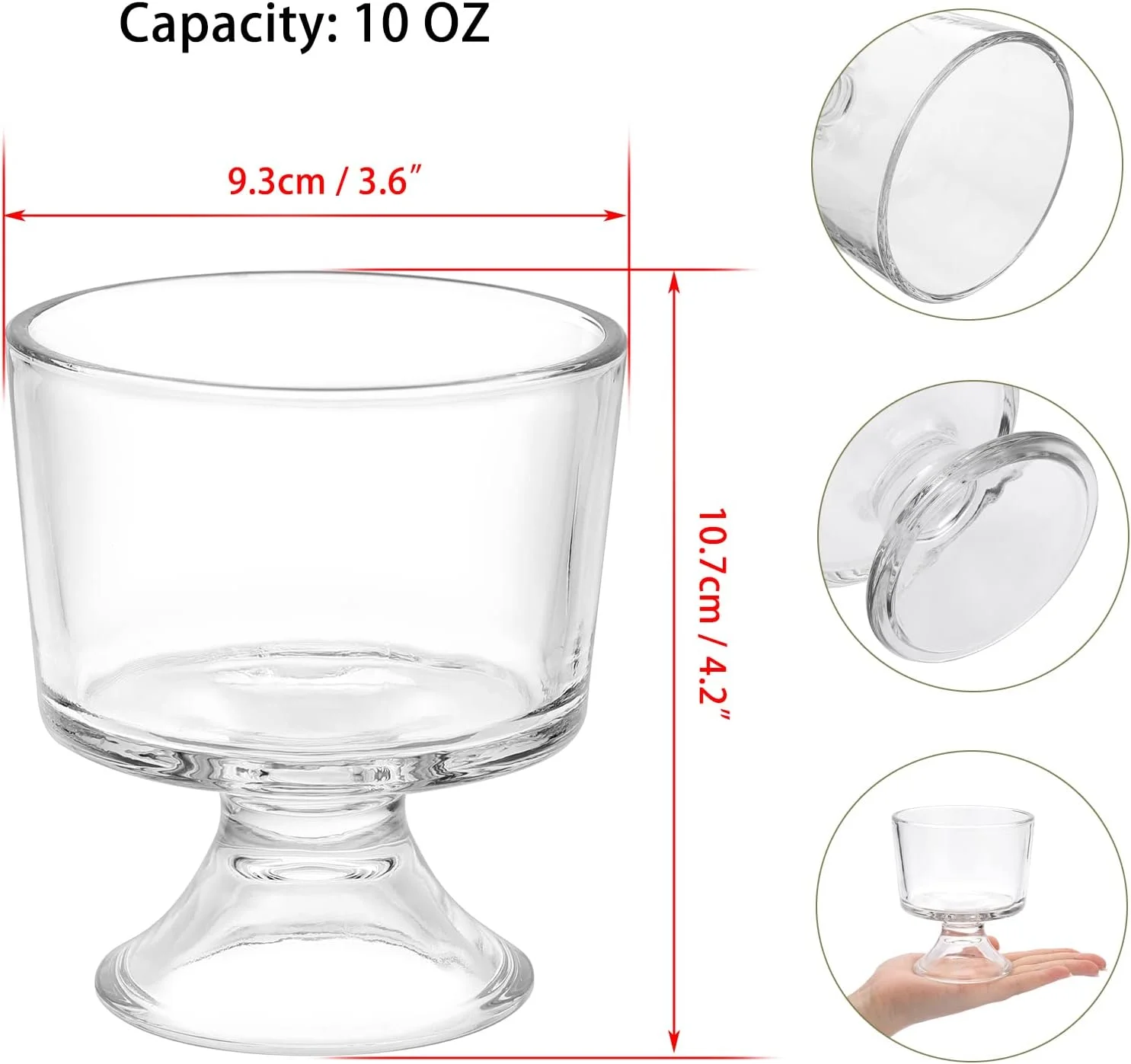 بست کی 6 عددی کاسه/فنجان دسر شیشه ای 10 اونسی، کاسه های دسر پایه دار زیبا برای بستنی، ترافل، پودینگ میوه، میان وعده، سالاد، چاشنی، بستنی خوری، نوشیدنی های کوکتل مهمانی بست کی 6 عددی کاسه/فنجان دسر شیشه ای 10 اونسی، کاسه های دسر پایه دار زیبا برای بستنی، ترافل، پودینگ میوه، میان وعده، سالاد، چاشنی، بستنی خوری، نوشیدنی های کوکتل مهمانی