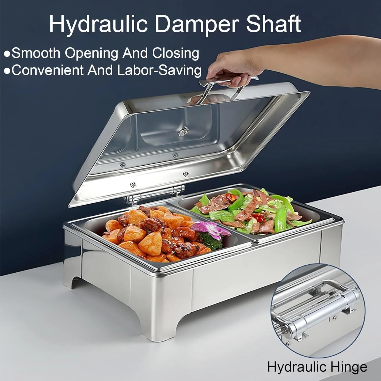 گرمکن برقی بوفه - ظروف و سینی های گرم کننده غذا با درب، گرمکن بوفه رومیزی برای مهمانی ها و مراسم، ظرف 1/1 - 1 عدد گرمکن برقی بوفه - ظروف و سینی های گرم کننده غذا با درب، گرمکن بوفه رومیزی برای مهمانی ها و مراسم، ظرف 1/1 - 1 عدد