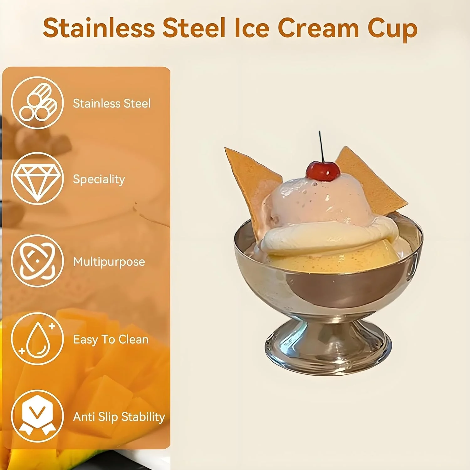 ست 2 عددی کاسه دسر استیل ضد زنگ Bssowe با پایه، فنجان دسر با پایه، فنجان بستنی استیل ضد زنگ، کاسه دسر فلزی، با دسته محکم و ضد لغزش، برای کیک، بستنی، ماست ست 2 عددی کاسه دسر استیل ضد زنگ Bssowe با پایه، فنجان دسر با پایه، فنجان بستنی استیل ضد زنگ، کاسه دسر فلزی، با دسته محکم و ضد لغزش، برای کیک، بستنی، ماست