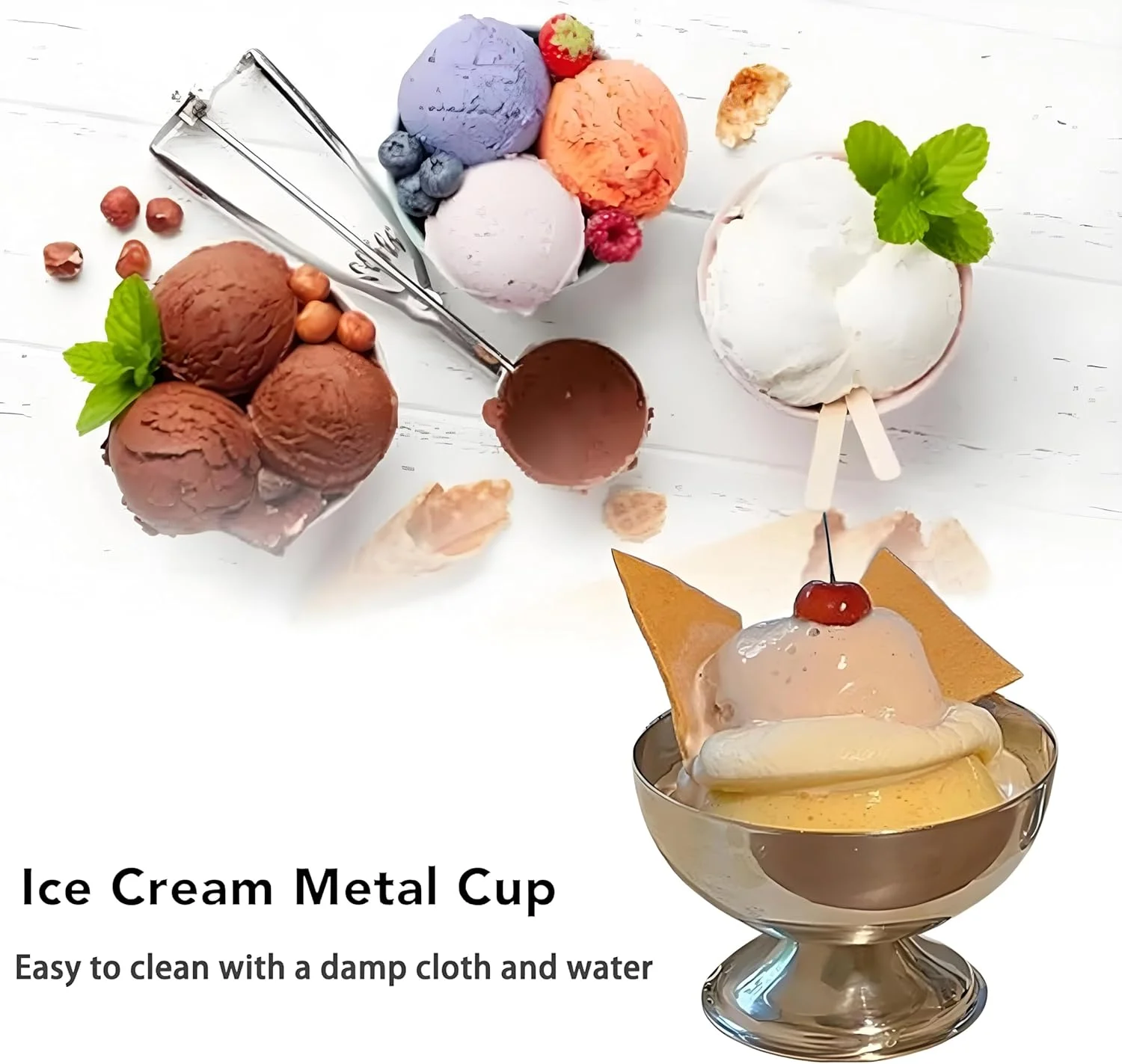 ست 2 عددی کاسه دسر استیل ضد زنگ Bssowe با پایه، فنجان دسر با پایه، فنجان بستنی استیل ضد زنگ، کاسه دسر فلزی، با دسته محکم و ضد لغزش، برای کیک، بستنی، ماست ست 2 عددی کاسه دسر استیل ضد زنگ Bssowe با پایه، فنجان دسر با پایه، فنجان بستنی استیل ضد زنگ، کاسه دسر فلزی، با دسته محکم و ضد لغزش، برای کیک، بستنی، ماست