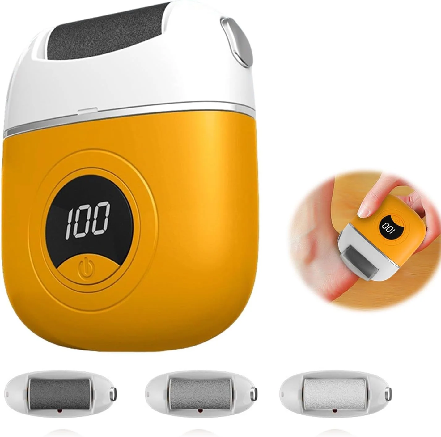 سوهان برقی پا Azonee، ابزار پدیکور ضد آب قابل شارژ با نمایشگر دیجیتال، موتور قدرتمند برای پاشنه و انگشتان پا برای مراقبت آسان از پا، شامل 3 سری سنگ زنی سوهان برقی پا Azonee، ابزار پدیکور ضد آب قابل شارژ با نمایشگر دیجیتال، موتور قدرتمند برای پاشنه و انگشتان پا برای مراقبت آسان از پا، شامل 3 سری سنگ زنی