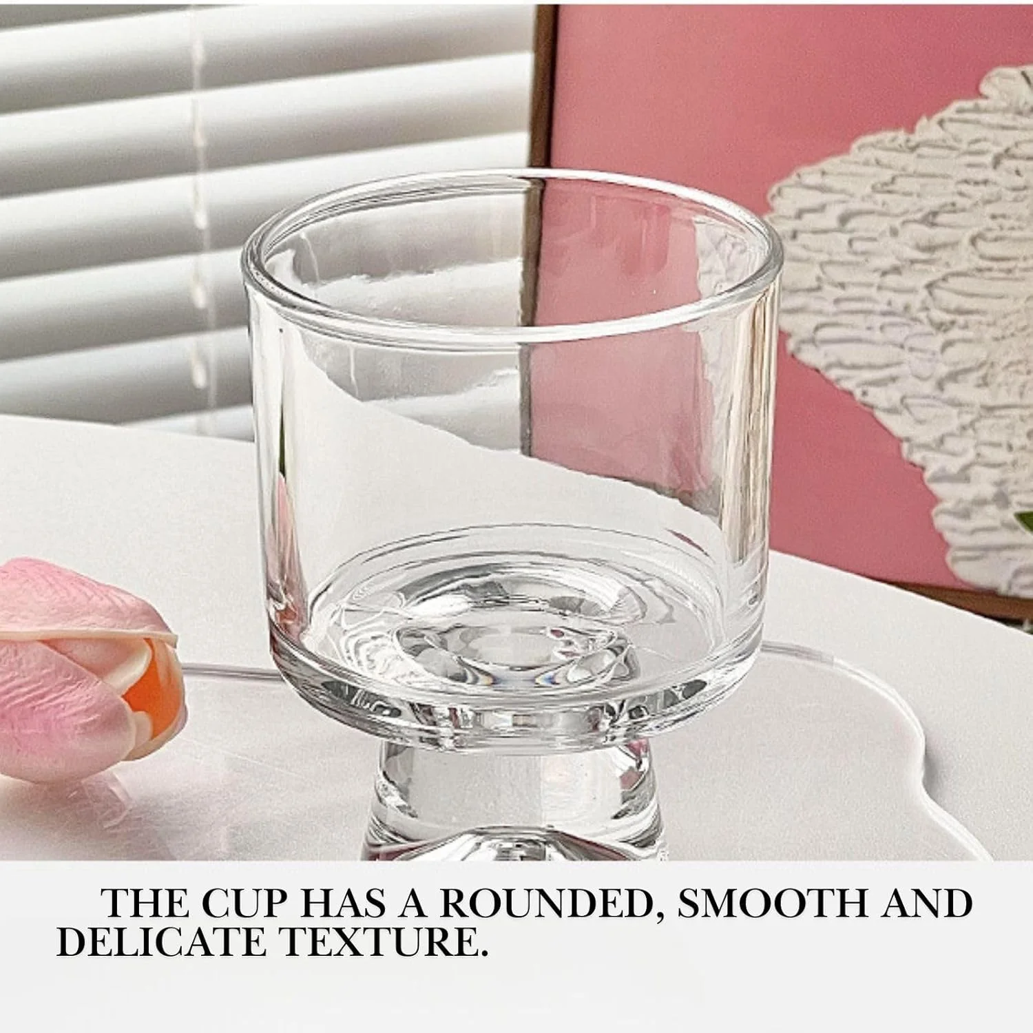 کاسه دسر شیشه ای دست ساز باکس اونلی - لیوان های پارفه الهام گرفته از کوه صورتی، ظرفیت 201-300 میلی لیتر، طراحی پایه دار شیک برای دسرها و نوشیدنی ها (ست 2 عددی)