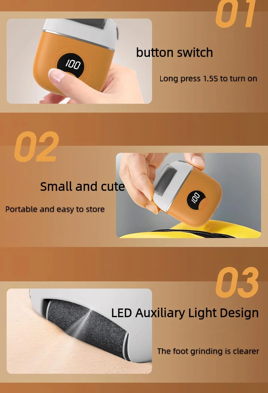 سوهان برقی پا Azonee، ابزار پدیکور ضد آب قابل شارژ با نمایشگر دیجیتال، موتور قدرتمند برای پاشنه و انگشتان پا برای مراقبت آسان از پا، شامل 3 سری سنگ زنی سوهان برقی پا Azonee، ابزار پدیکور ضد آب قابل شارژ با نمایشگر دیجیتال، موتور قدرتمند برای پاشنه و انگشتان پا برای مراقبت آسان از پا، شامل 3 سری سنگ زنی