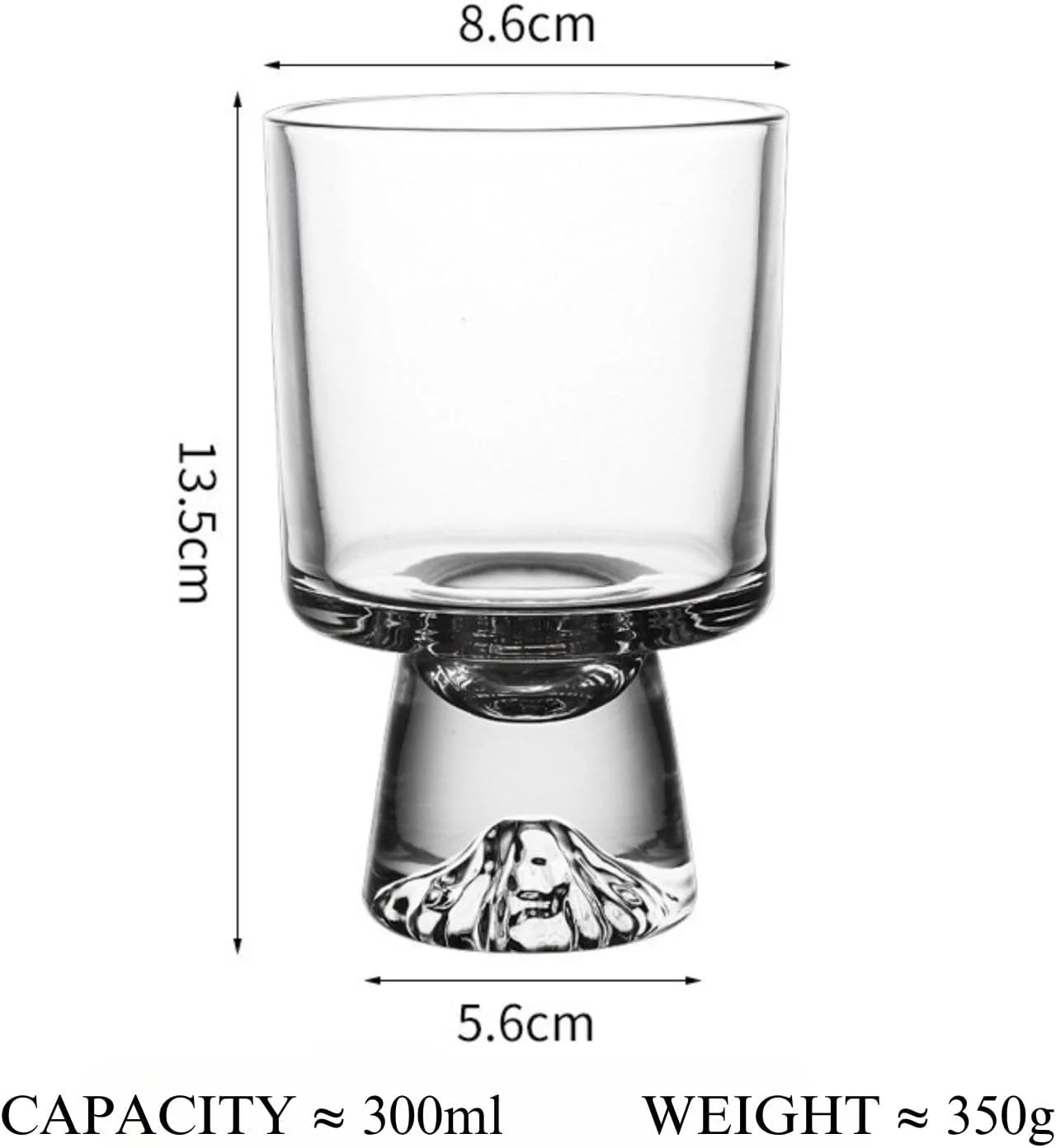 کاسه دسر شیشه ای دست ساز باکس اونلی - لیوان های پارفه الهام گرفته از کوه صورتی، ظرفیت 201-300 میلی لیتر، طراحی پایه دار شیک برای دسرها و نوشیدنی ها (ست 2 عددی)