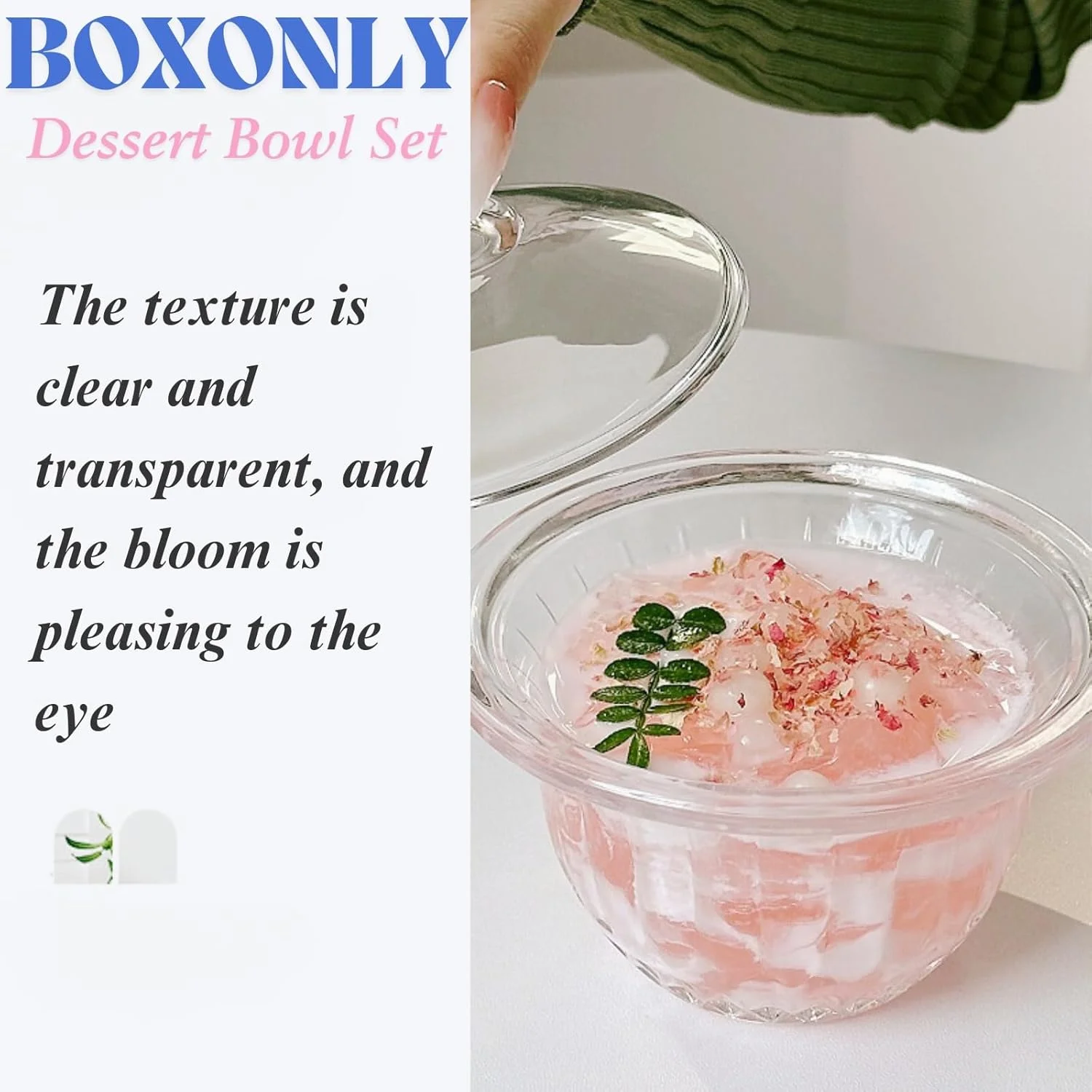 ست کاسه دسر شیشه ای Boxonly با درب، 210 میلی لیتر، کاسه های شیشه ای شفاف دست ساز برای بستنی، پودینگ، تنقلات، شامل 2 کاسه و 2 قاشق شکوفه گیلاس، طراحی مدرن و مینیمالیستی برای استفاده در منزل ست کاسه دسر شیشه ای Boxonly با درب، 210 میلی لیتر، کاسه های شیشه ای شفاف دست ساز برای بستنی، پودینگ، تنقلات، شامل 2 کاسه و 2 قاشق شکوفه گیلاس، طراحی مدرن و مینیمالیستی برای استفاده در منزل