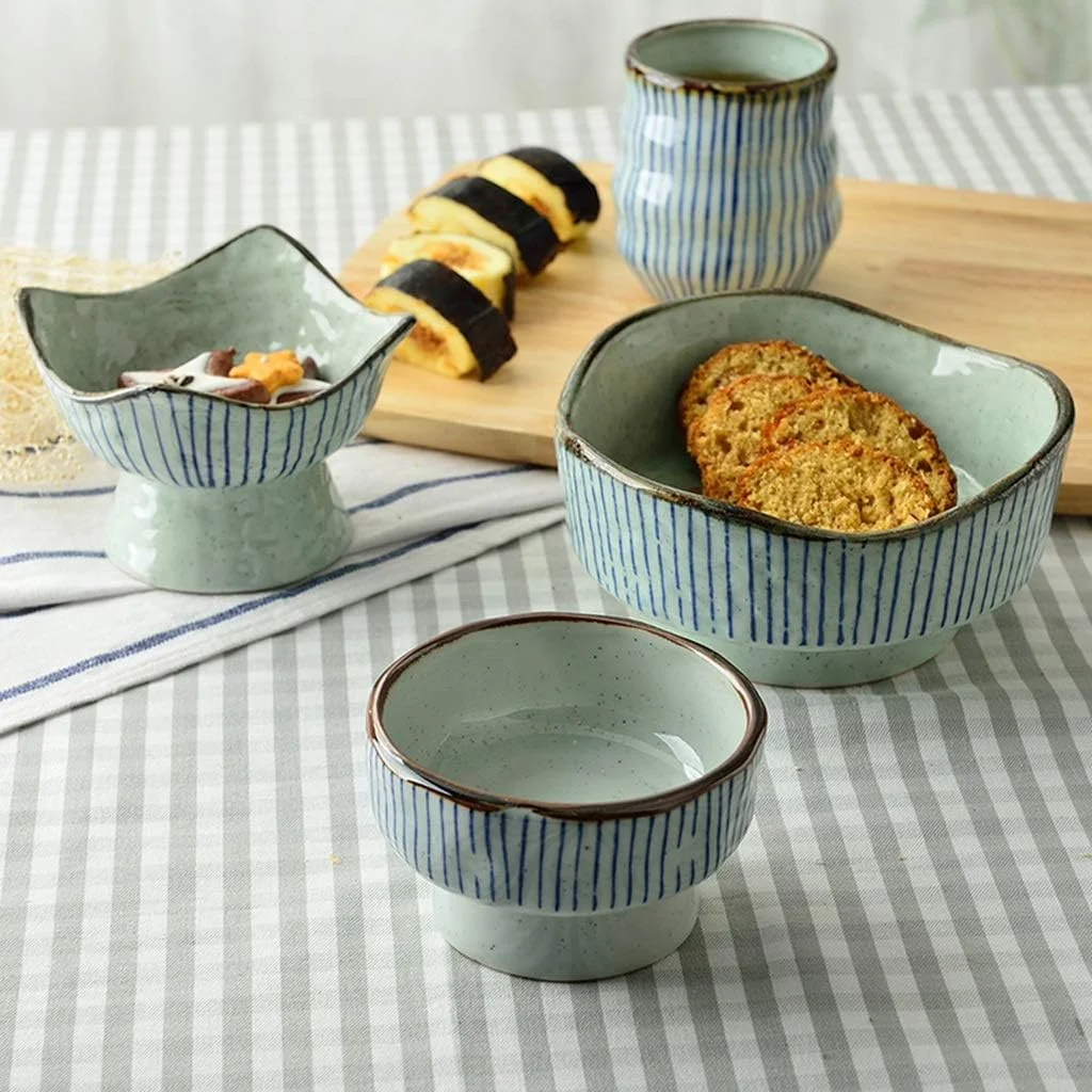 کاسه راه راه ظروف سرامیکی کاسه سوپ ژاپنی کاسه تنقلات خلاقانه کاسه سس قدیمی کاسه دسر کاسه بلند (رنگ: A، اندازه: 11 * 7 سانتی متر) کاسه راه راه ظروف سرامیکی کاسه سوپ ژاپنی کاسه تنقلات خلاقانه کاسه سس قدیمی کاسه دسر کاسه بلند (رنگ: A، اندازه: 11 * 7 سانتی متر)
