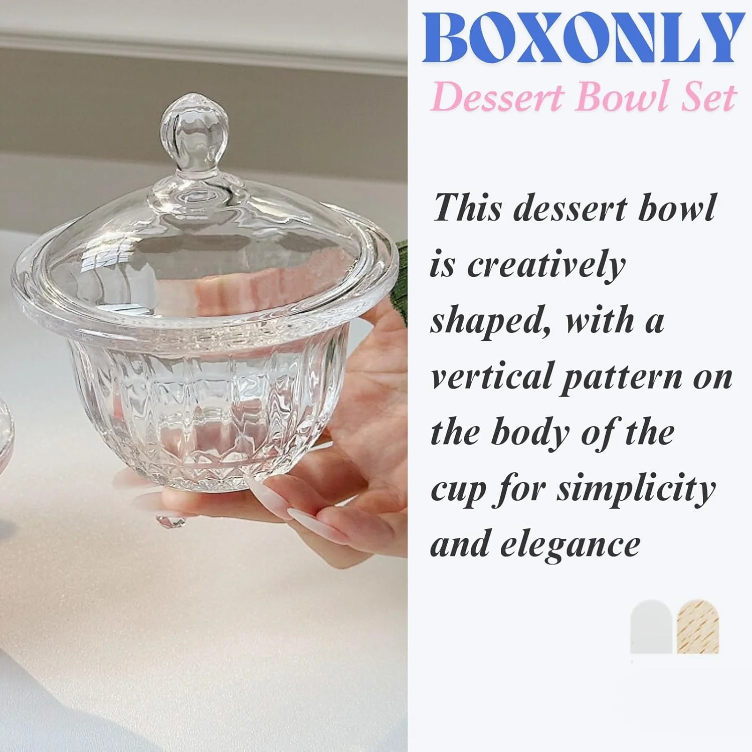 ست کاسه دسر شیشه ای Boxonly با درب، 210 میلی لیتر، کاسه های شیشه ای شفاف دست ساز برای بستنی، پودینگ، تنقلات، شامل 2 کاسه و 2 قاشق شکوفه گیلاس، طراحی مدرن و مینیمالیستی برای استفاده در منزل ست کاسه دسر شیشه ای Boxonly با درب، 210 میلی لیتر، کاسه های شیشه ای شفاف دست ساز برای بستنی، پودینگ، تنقلات، شامل 2 کاسه و 2 قاشق شکوفه گیلاس، طراحی مدرن و مینیمالیستی برای استفاده در منزل