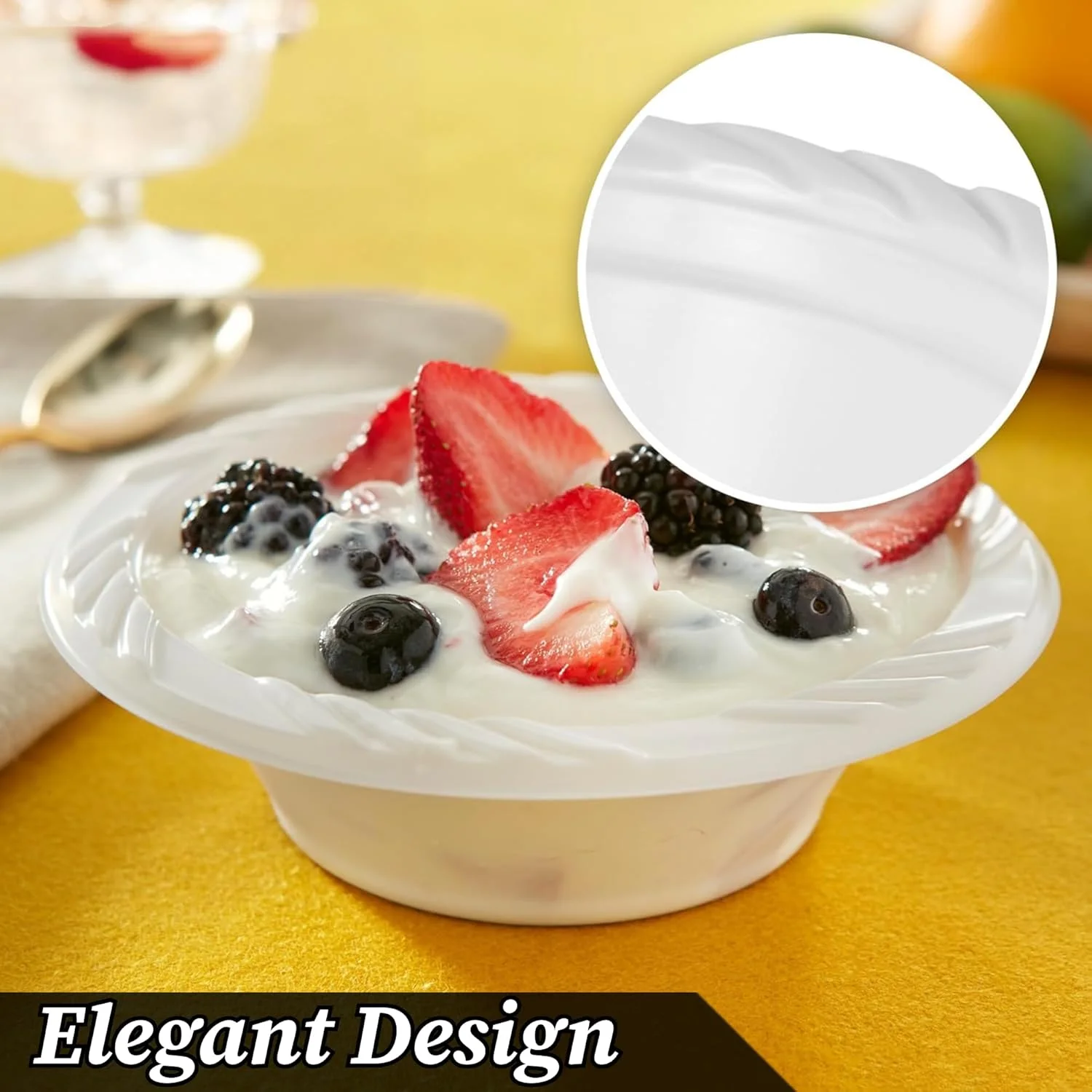 کاسه های پلاستیکی سفید قابل استفاده مجدد BLISSMART، 350 میلی لیتر، بسته 50 عددی، ظروف پلاستیکی قابل شستشو و استفاده مجدد برای دسر، ظروف غذاخوری سنگین برای مهمانی ها، کمپینگ، تولد، پذیرایی، باربیکیو کاسه های پلاستیکی سفید قابل استفاده مجدد BLISSMART، 350 میلی لیتر، بسته 50 عددی، ظروف پلاستیکی قابل شستشو و استفاده مجدد برای دسر، ظروف غذاخوری سنگین برای مهمانی ها، کمپینگ، تولد، پذیرایی، باربیکیو