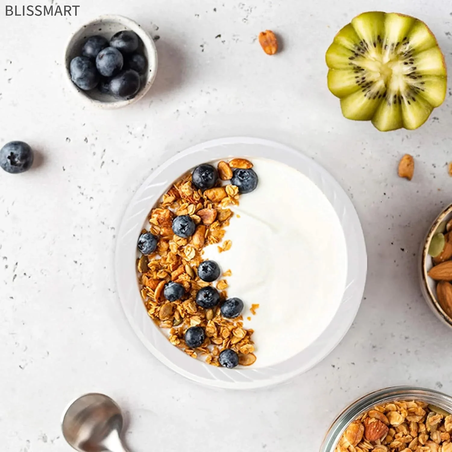 کاسه های پلاستیکی سفید قابل استفاده مجدد BLISSMART، 350 میلی لیتر، بسته 50 عددی، ظروف پلاستیکی قابل شستشو و استفاده مجدد برای دسر، ظروف غذاخوری سنگین برای مهمانی ها، کمپینگ، تولد، پذیرایی، باربیکیو کاسه های پلاستیکی سفید قابل استفاده مجدد BLISSMART، 350 میلی لیتر، بسته 50 عددی، ظروف پلاستیکی قابل شستشو و استفاده مجدد برای دسر، ظروف غذاخوری سنگین برای مهمانی ها، کمپینگ، تولد، پذیرایی، باربیکیو