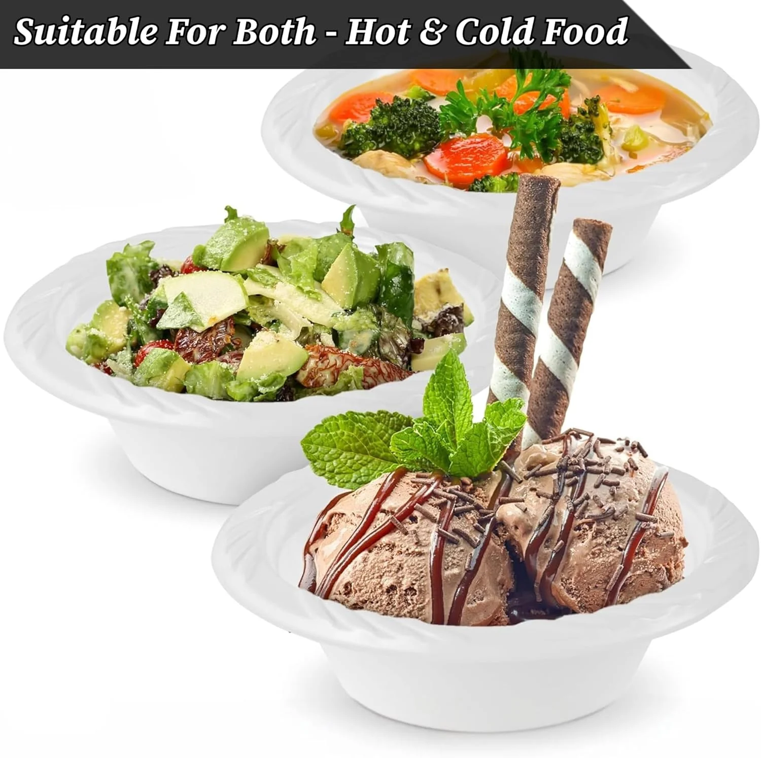 کاسه های پلاستیکی سفید قابل استفاده مجدد BLISSMART، 350 میلی لیتر، بسته 50 عددی، ظروف پلاستیکی قابل شستشو و استفاده مجدد برای دسر، ظروف غذاخوری سنگین برای مهمانی ها، کمپینگ، تولد، پذیرایی، باربیکیو کاسه های پلاستیکی سفید قابل استفاده مجدد BLISSMART، 350 میلی لیتر، بسته 50 عددی، ظروف پلاستیکی قابل شستشو و استفاده مجدد برای دسر، ظروف غذاخوری سنگین برای مهمانی ها، کمپینگ، تولد، پذیرایی، باربیکیو