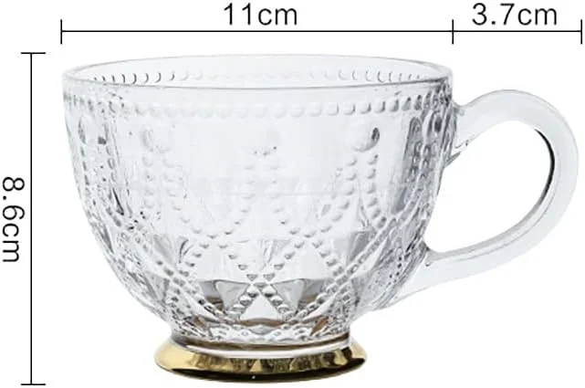Bicuzat Clear Glass Embossed Beads and Strips Dessert Bowls, Ice Cream Bowls Dishes Bowls Trifle Bowls Salad Bowls, 15 oz, BottomGolden-B, 4 PCS Bicuzat Clear Glass Embossed Beads and Strips Dessert Bowls, Ice Cream Bowls Dishes Bowls Trifle Bowls Salad Bowls, 15 oz, BottomGolden-B, 4 PCS