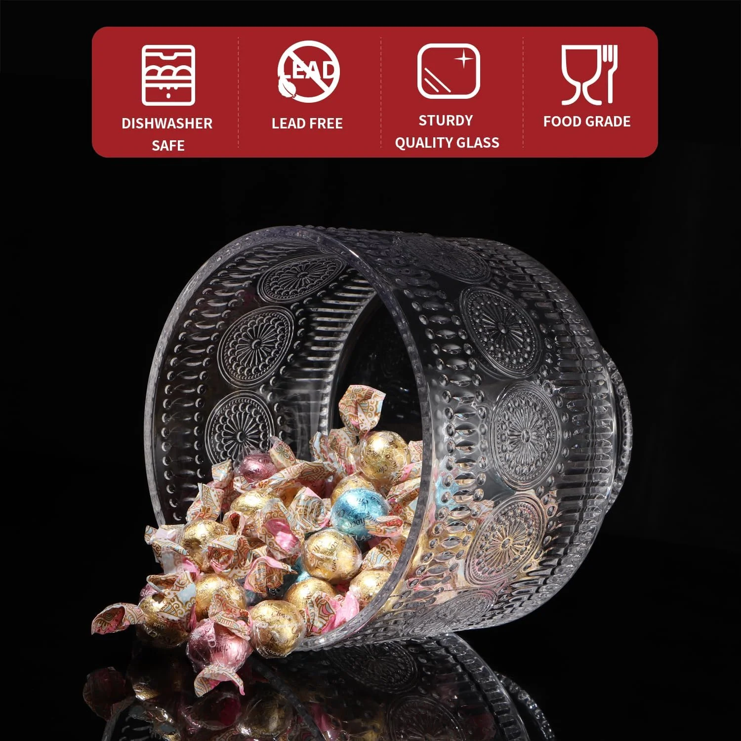 BIMUYI Glass Trifle Bowl with Pedestal, 3250ml Vintage Serving Centerpiece Bowl, Footed Dessert Dish for Layered Cakes, Fruits, Salad BIMUYI Glass Trifle Bowl with Pedestal, 3250ml Vintage Serving Centerpiece Bowl, Footed Dessert Dish for Layered Cakes, Fruits, Salad