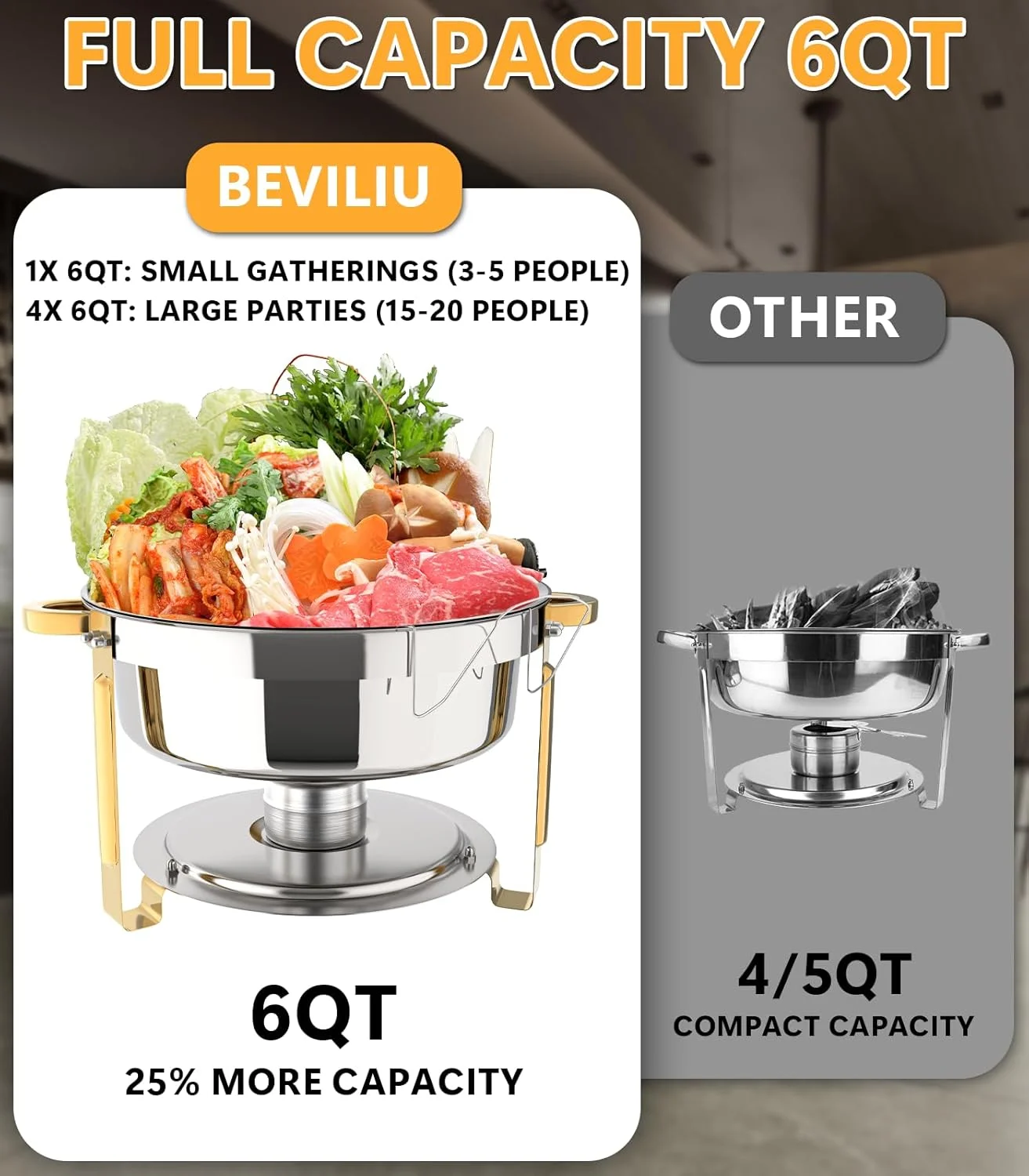 ظروف گرم نگهدارنده غذا بویلیو، ست بوفه ۴ عددی ۶.۸ لیتری گرد، ظروف طلایی گرم نگهدارنده غذا برای بوفه، ظروف استیل ضد زنگ برای پذیرایی به همراه درب و نگهدارنده درب، گرم نگهدارنده غذا برای مهمانی ها ظروف گرم نگهدارنده غذا بویلیو، ست بوفه ۴ عددی ۶.۸ لیتری گرد، ظروف طلایی گرم نگهدارنده غذا برای بوفه، ظروف استیل ضد زنگ برای پذیرایی به همراه درب و نگهدارنده درب، گرم نگهدارنده غذا برای مهمانی ها