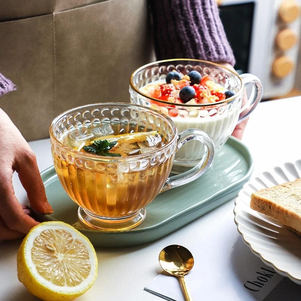 Bicuzat Clear Glass Embossed Beads and Strips Dessert Bowls, Ice Cream Bowls Dishes Bowls Trifle Bowls Salad Bowls, 15 oz, BottomGolden-B, 4 PCS Bicuzat Clear Glass Embossed Beads and Strips Dessert Bowls, Ice Cream Bowls Dishes Bowls Trifle Bowls Salad Bowls, 15 oz, BottomGolden-B, 4 PCS