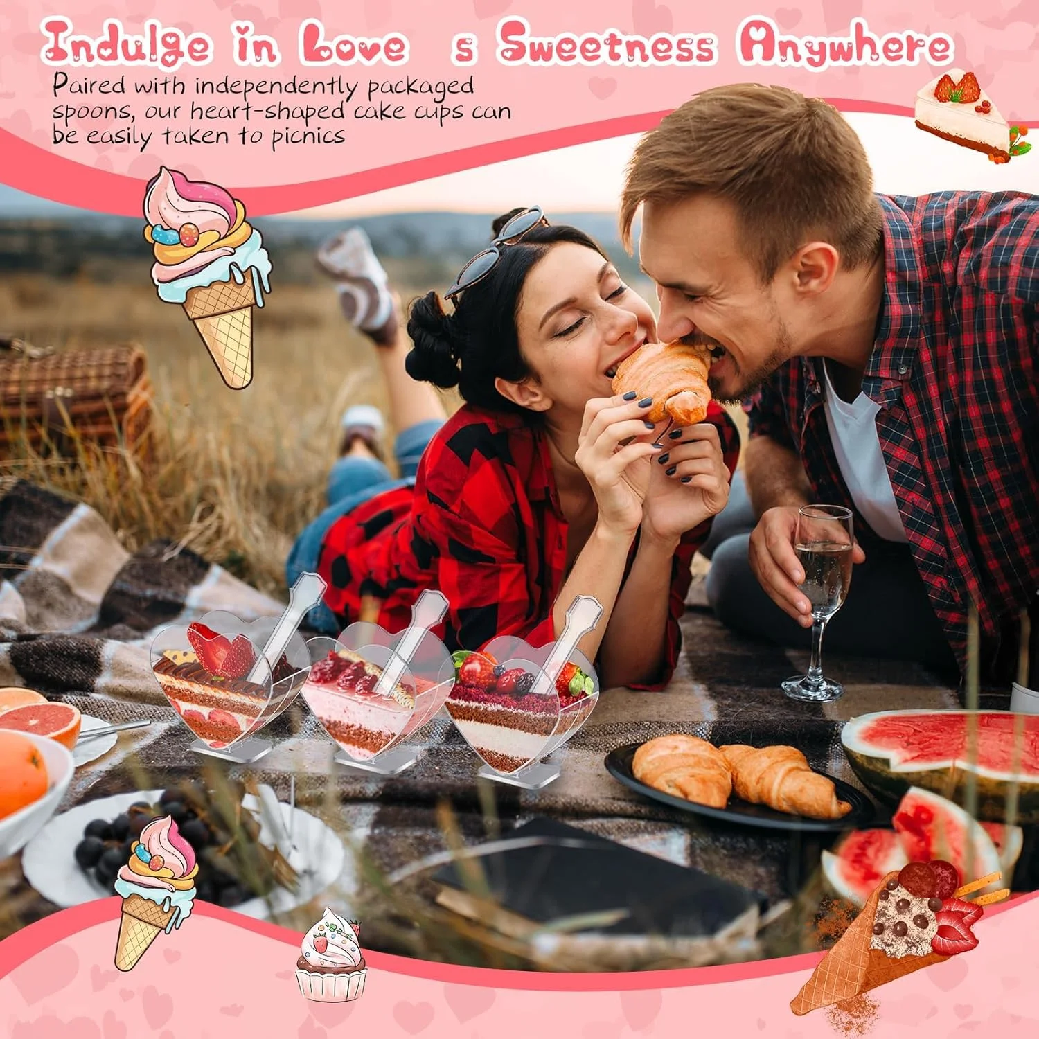 BIGTHREE Plastic Mini Dessert Cup with Spoons, 50 Pack Heart Shaped Dessert Cups, Clear Parfait Appetizer Cup, Plastic Dessert Shot Glasses for Party Catering Supplies Ice Cream Cakes BIGTHREE Plastic Mini Dessert Cup with Spoons, 50 Pack Heart Shaped Dessert Cups, Clear Parfait Appetizer Cup, Plastic Dessert Shot Glasses for Party Catering Supplies Ice Cream Cakes