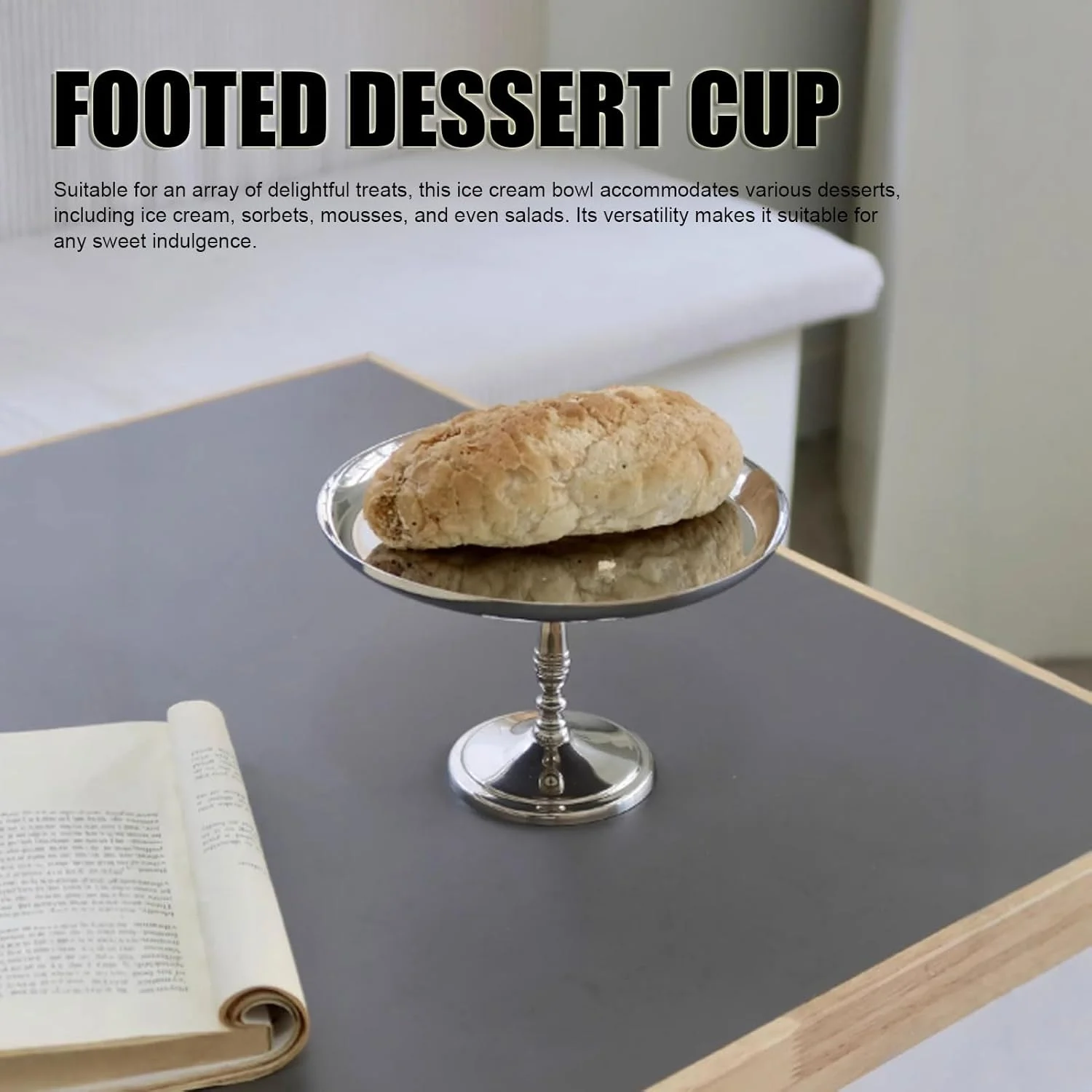 جام بستنی استیل 304 Bewinner، کاسه دسر پایه دار، جام پایه دار برای سوربت، موس، سالاد، ظرف سرو شیک و چند منظوره برای خانه، هتل، رستوران جام بستنی استیل 304 Bewinner، کاسه دسر پایه دار، جام پایه دار برای سوربت، موس، سالاد، ظرف سرو شیک و چند منظوره برای خانه، هتل، رستوران