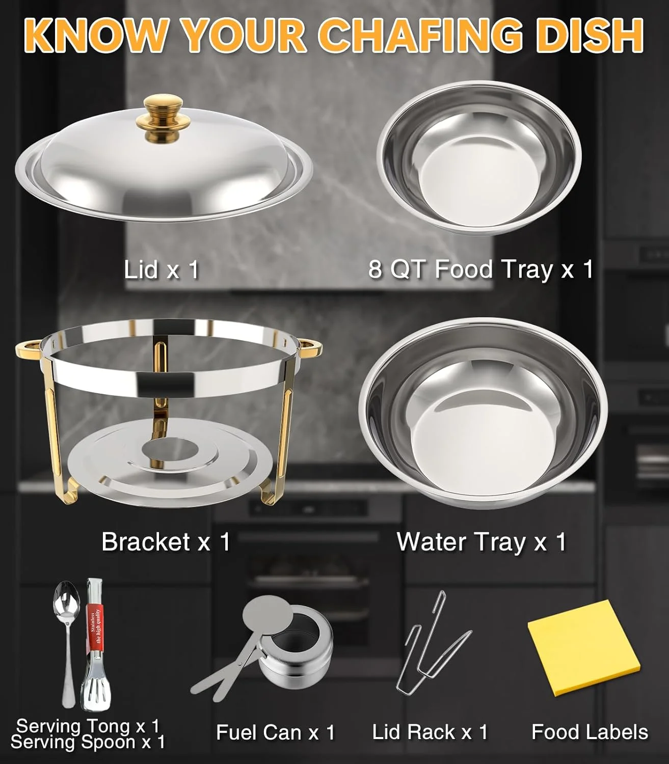 ظرف گرم نگهدارنده غذا بوفه 9 لیتری Beviliu، بسته 1 عددی ظرف گرم نگهدارنده گرد 8QT و گرم کننده غذا، ظرف گرم نگهدارنده طلایی برای بوفه، ظرف گرم نگهدارنده استیل ضد زنگ برای پذیرایی همراه با درب و نگهدارنده درب، گرم کننده غذا برای مهمانی ظرف گرم نگهدارنده غذا بوفه 9 لیتری Beviliu، بسته 1 عددی ظرف گرم نگهدارنده گرد 8QT و گرم کننده غذا، ظرف گرم نگهدارنده طلایی برای بوفه، ظرف گرم نگهدارنده استیل ضد زنگ برای پذیرایی همراه با درب و نگهدارنده درب، گرم کننده غذا برای مهمانی