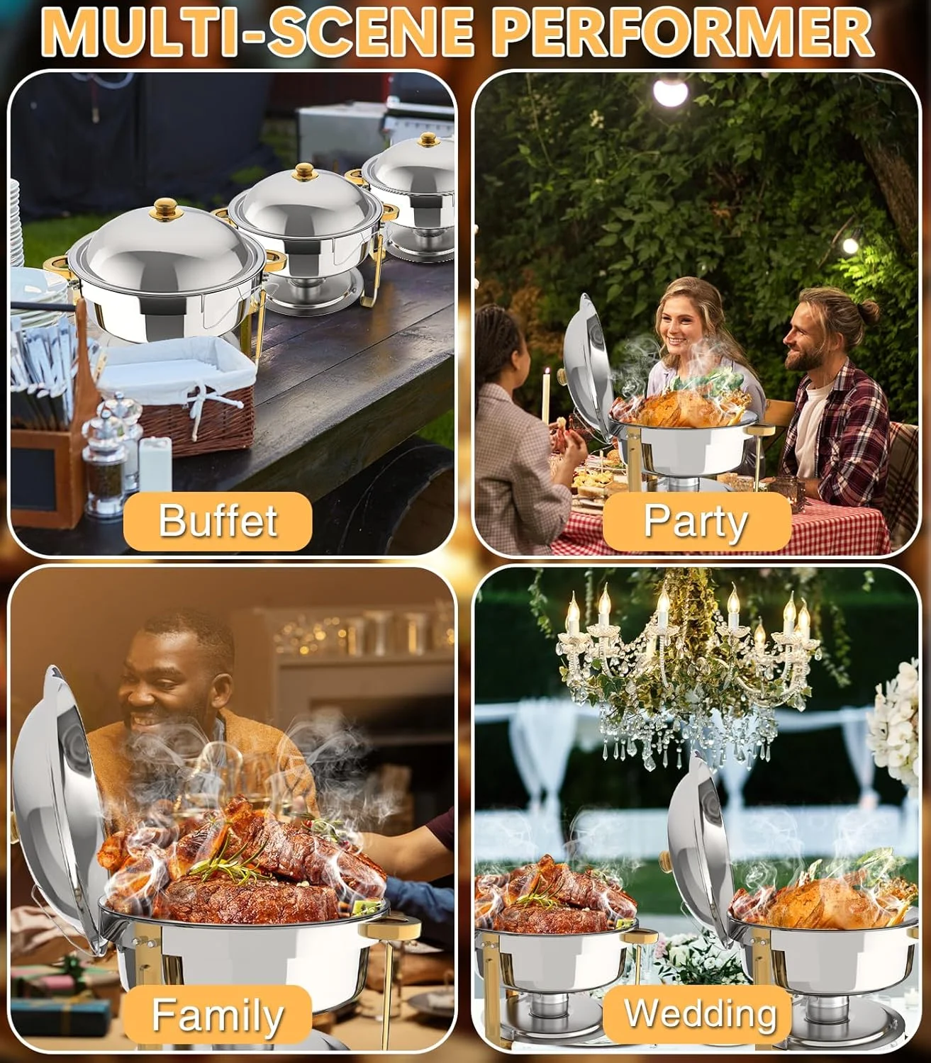 ظرف گرم نگهدارنده غذا بوفه 9 لیتری Beviliu، بسته 1 عددی ظرف گرم نگهدارنده گرد 8QT و گرم کننده غذا، ظرف گرم نگهدارنده طلایی برای بوفه، ظرف گرم نگهدارنده استیل ضد زنگ برای پذیرایی همراه با درب و نگهدارنده درب، گرم کننده غذا برای مهمانی ظرف گرم نگهدارنده غذا بوفه 9 لیتری Beviliu، بسته 1 عددی ظرف گرم نگهدارنده گرد 8QT و گرم کننده غذا، ظرف گرم نگهدارنده طلایی برای بوفه، ظرف گرم نگهدارنده استیل ضد زنگ برای پذیرایی همراه با درب و نگهدارنده درب، گرم کننده غذا برای مهمانی