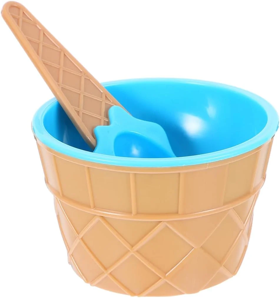 BESPORTBLE کاسه بستنی رنگارنگ با قاشق، 1 عدد، ست کاسه دسر زیبا، فنجان ماست رنگارنگ، فنجان بستنی، ست فنجان آبی، کاسه دسر، ست کاسه بستنی دوست داشتنی