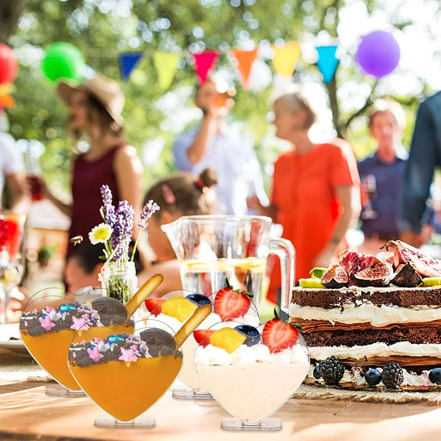 BIGTHREE Plastic Mini Dessert Cup with Spoons, 50 Pack Heart Shaped Dessert Cups, Clear Parfait Appetizer Cup, Plastic Dessert Shot Glasses for Party Catering Supplies Ice Cream Cakes BIGTHREE Plastic Mini Dessert Cup with Spoons, 50 Pack Heart Shaped Dessert Cups, Clear Parfait Appetizer Cup, Plastic Dessert Shot Glasses for Party Catering Supplies Ice Cream Cakes