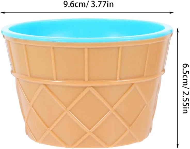 BESPORTBLE کاسه بستنی رنگارنگ با قاشق، 1 عدد، ست کاسه دسر زیبا، فنجان ماست رنگارنگ، فنجان بستنی، ست فنجان آبی، کاسه دسر، ست کاسه بستنی دوست داشتنی