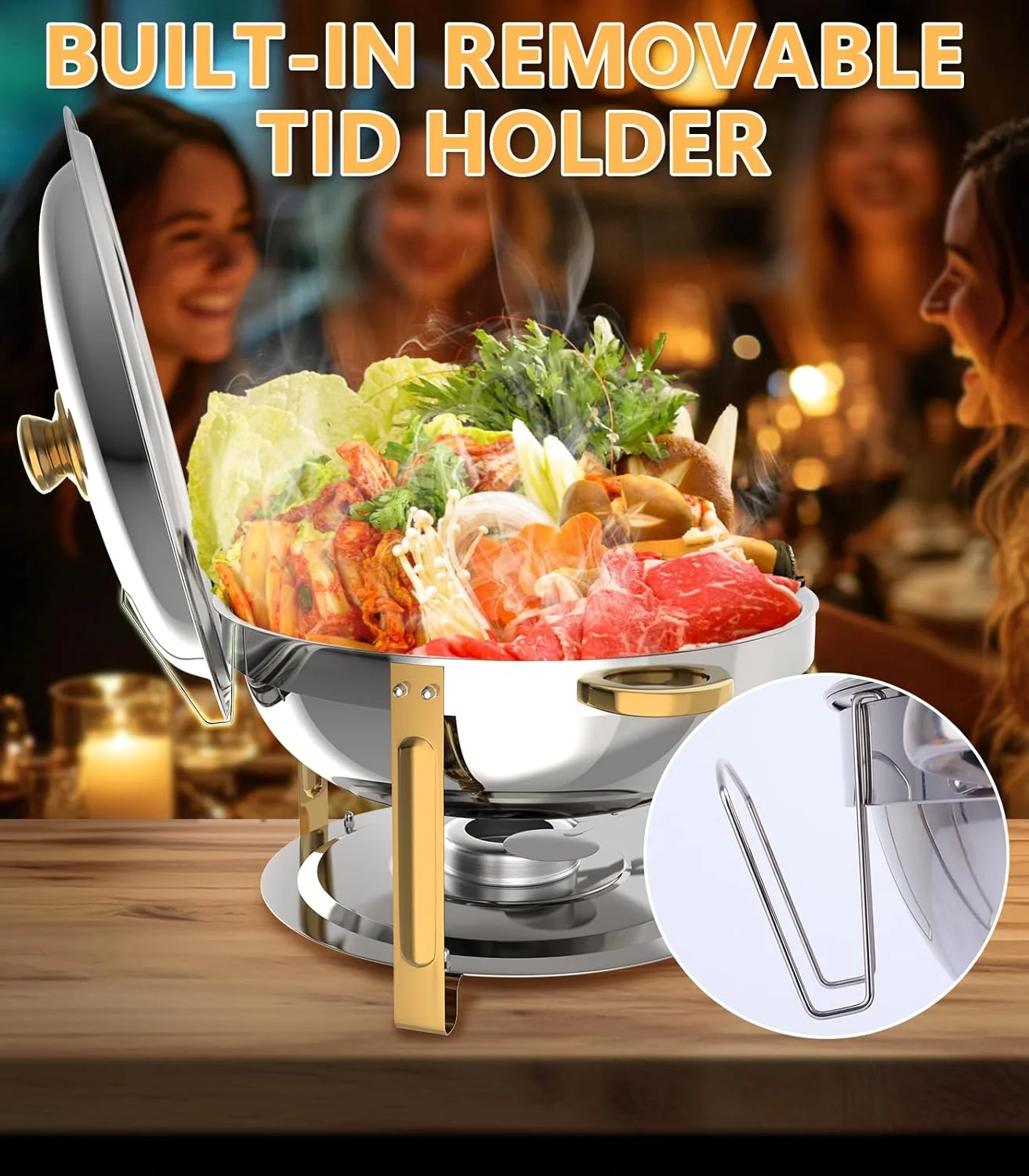 ظرف گرم نگهدارنده غذا بوفه 9 لیتری Beviliu، بسته 1 عددی ظرف گرم نگهدارنده گرد 8QT و گرم کننده غذا، ظرف گرم نگهدارنده طلایی برای بوفه، ظرف گرم نگهدارنده استیل ضد زنگ برای پذیرایی همراه با درب و نگهدارنده درب، گرم کننده غذا برای مهمانی ظرف گرم نگهدارنده غذا بوفه 9 لیتری Beviliu، بسته 1 عددی ظرف گرم نگهدارنده گرد 8QT و گرم کننده غذا، ظرف گرم نگهدارنده طلایی برای بوفه، ظرف گرم نگهدارنده استیل ضد زنگ برای پذیرایی همراه با درب و نگهدارنده درب، گرم کننده غذا برای مهمانی