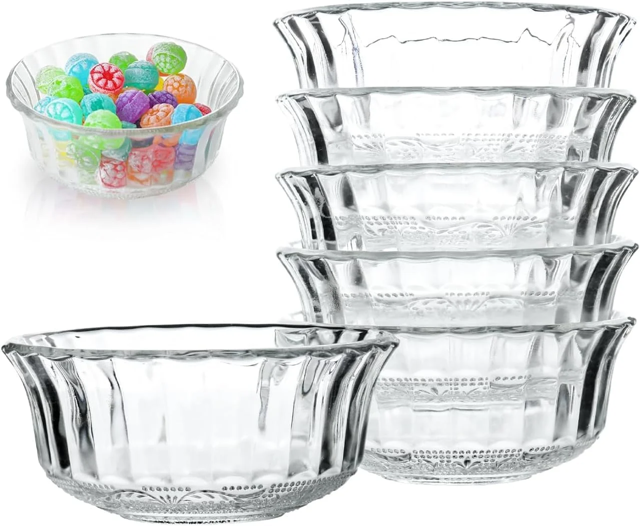 کاسه های شیشه ای بافت دار شفاف آزون، کاسه های کوچک برای آماده سازی، دسر، دیپ، بستنی، ماست، میوه، آب نبات، آجیل، کاسه های آماده سازی میان وعده، کاسه های سالاد برای آشپزخانه، مجموعه 6 عددی کاسه های شیشه ای بافت دار شفاف آزون، کاسه های کوچک برای آماده سازی، دسر، دیپ، بستنی، ماست، میوه، آب نبات، آجیل، کاسه های آماده سازی میان وعده، کاسه های سالاد برای آشپزخانه، مجموعه 6 عددی