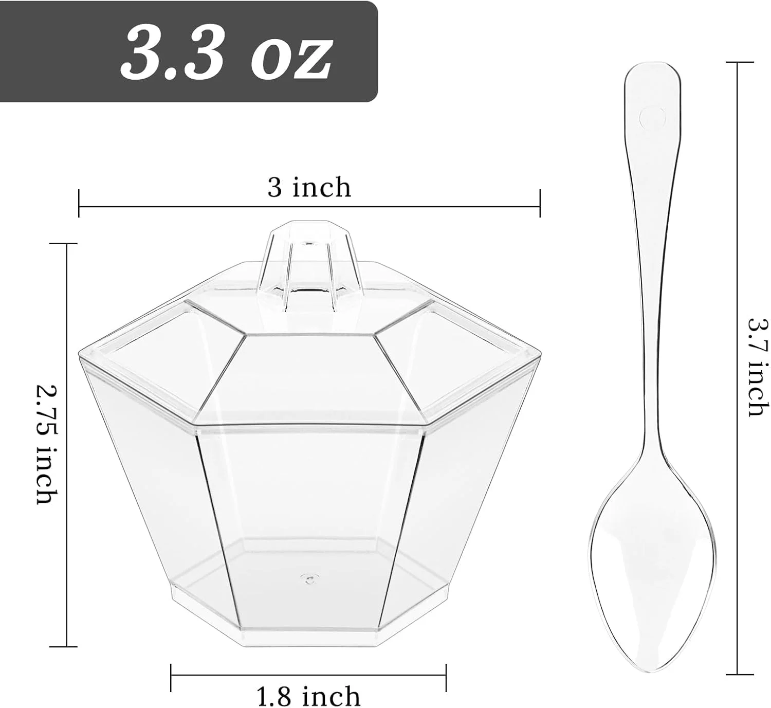 ظروف دسر مینیاتوری BIGTHREE با درب و قاشق، بسته 50 عددی لیوان تست پلاستیکی، فنجان پیش غذای شفاف پارفه، لیوان شات دسر پلاستیکی برای کیک، بستنی، ماست، لوازم پذیرایی مهمانی ظروف دسر مینیاتوری BIGTHREE با درب و قاشق، بسته 50 عددی لیوان تست پلاستیکی، فنجان پیش غذای شفاف پارفه، لیوان شات دسر پلاستیکی برای کیک، بستنی، ماست، لوازم پذیرایی مهمانی