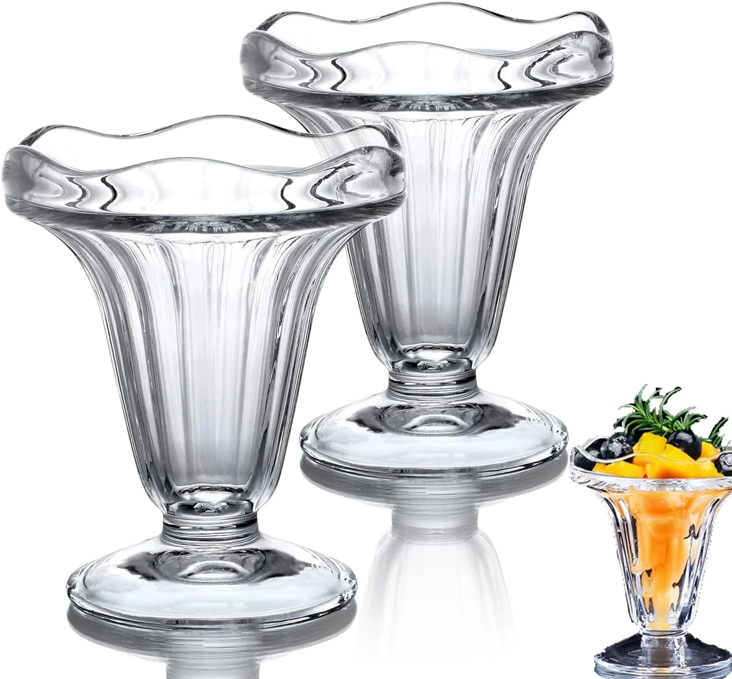 ظروف بستنی خوری شیشه ای آزونه، جام های پایه دار شیشه ای لاله ای، کاسه های دسر بستنی خوری شفاف و ضخیم برای دسرها، سالادها، میوه ها، کاسه های سرو بستنی، کاسه های مزه برای مهمانی، 2 عدد ظروف بستنی خوری شیشه ای آزونه، جام های پایه دار شیشه ای لاله ای، کاسه های دسر بستنی خوری شفاف و ضخیم برای دسرها، سالادها، میوه ها، کاسه های سرو بستنی، کاسه های مزه برای مهمانی، 2 عدد