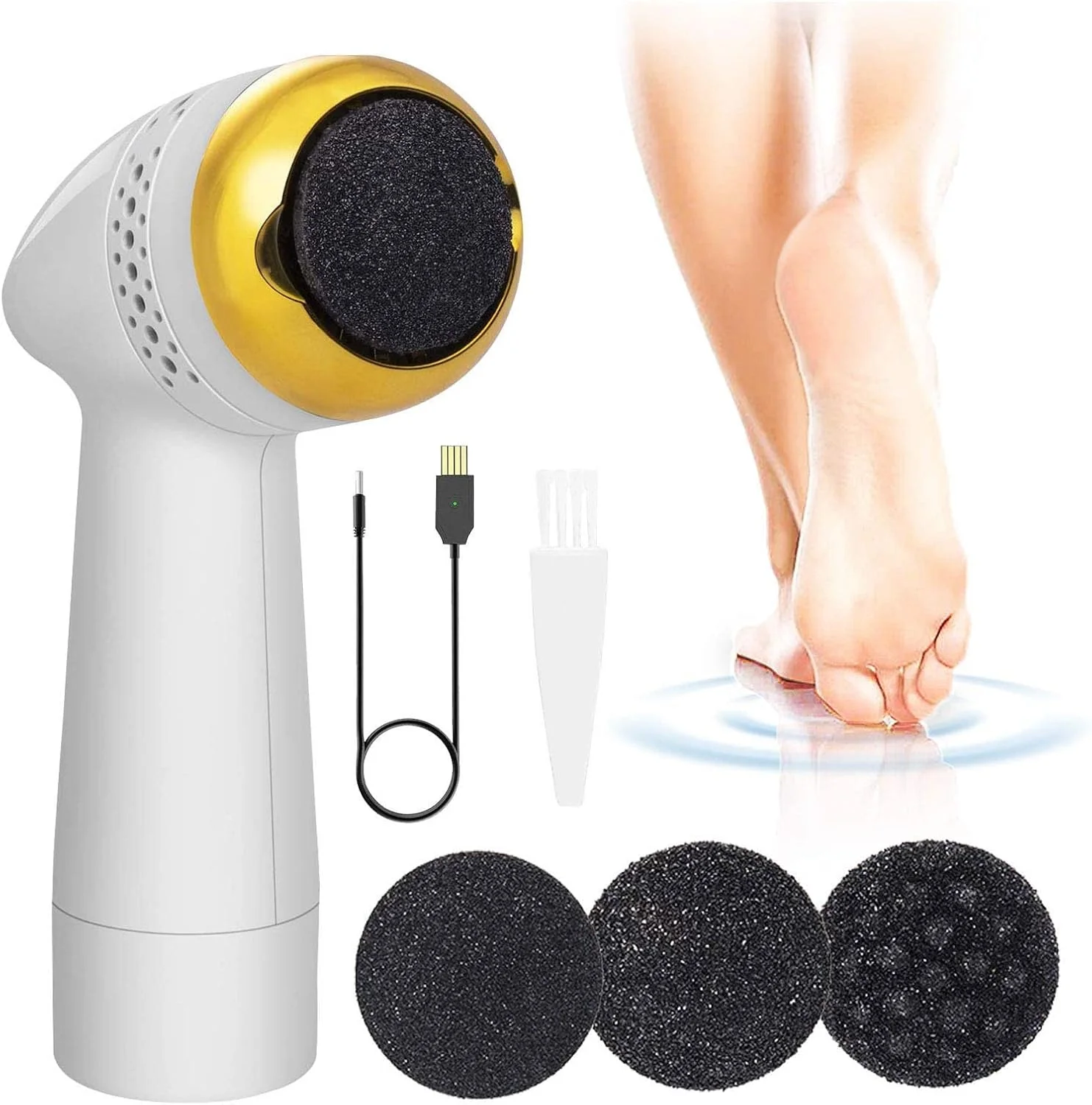 Arabest Electric Foot Callus Remover, Electronic Vacuum Adsorption Foot File, Portable Rechargeable Foot Grinder, Professional Pedicure Tools for Foot Care Dead Skin Hard Cracked Heels Foot Arabest Electric Foot Callus Remover, Electronic Vacuum Adsorption Foot File, Portable Rechargeable Foot Grinder, Professional Pedicure Tools for Foot Care Dead Skin Hard Cracked Heels Foot