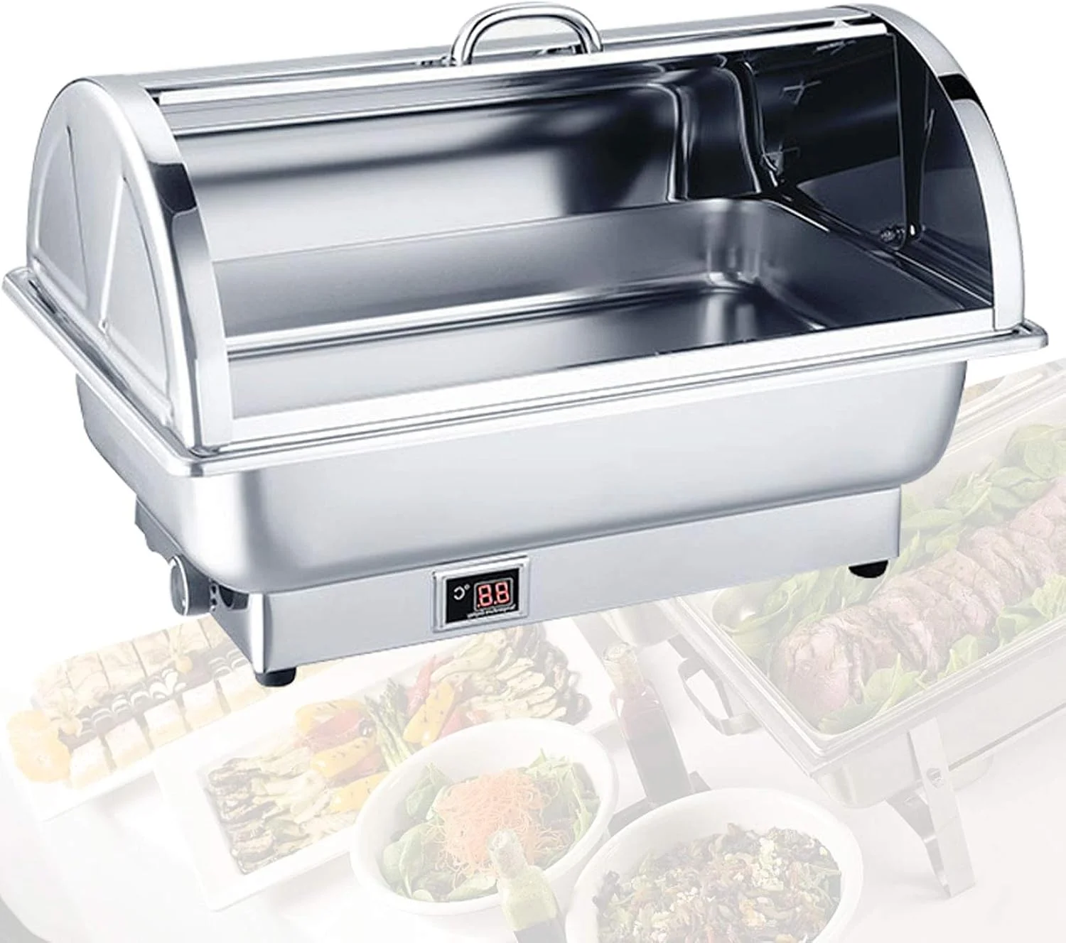 گرمکن غذا برقی 9 لیتری AXIWOEI، گرم نگهدارنده غذا برای مهمانی ها و بوفه ها، تجهیزات پذیرایی بوفه استیل ضد زنگ برای ضیافت، دمای قابل تنظیم (35-85 درجه سانتیگراد) گرمکن غذا برقی 9 لیتری AXIWOEI، گرم نگهدارنده غذا برای مهمانی ها و بوفه ها، تجهیزات پذیرایی بوفه استیل ضد زنگ برای ضیافت، دمای قابل تنظیم (35-85 درجه سانتیگراد)