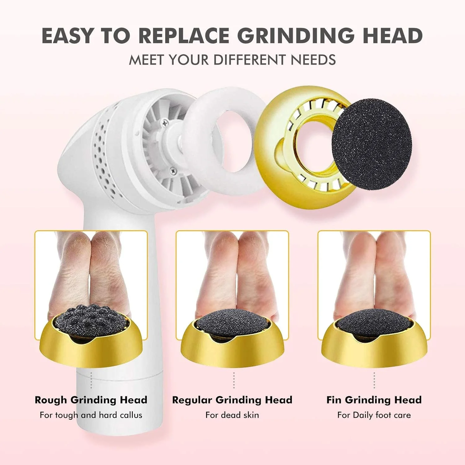Arabest Electric Foot Callus Remover, Electronic Vacuum Adsorption Foot File, Portable Rechargeable Foot Grinder, Professional Pedicure Tools for Foot Care Dead Skin Hard Cracked Heels Foot