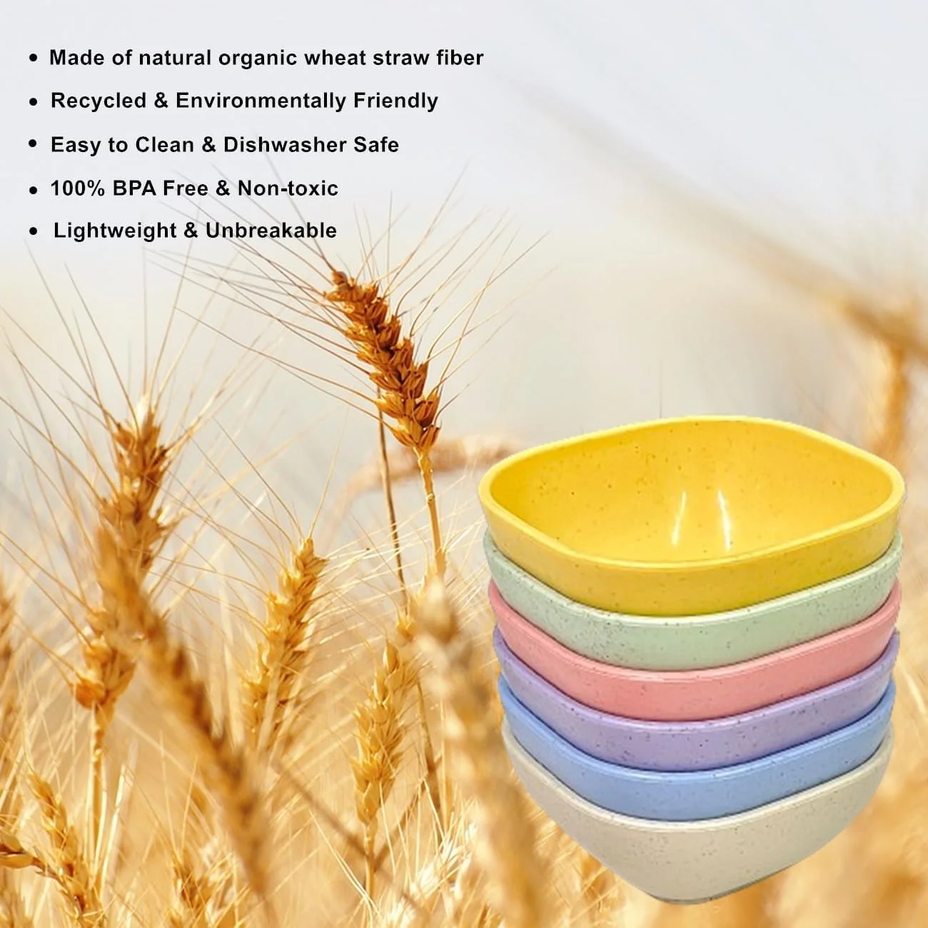 Azonee Cereal Bowls, 8Pcs Wheat Straw Fiber Lightweight Bowl Sets, Modern Style, Unbreakable, Dishwasher & Microwave Safe, Assorted Colors, Perfect for Dessert, Snack, Side Dishes, 4.5 OZ Azonee Cereal Bowls, 8Pcs Wheat Straw Fiber Lightweight Bowl Sets, Modern Style, Unbreakable, Dishwasher & Microwave Safe, Assorted Colors, Perfect for Dessert, Snack, Side Dishes, 4.5 OZ