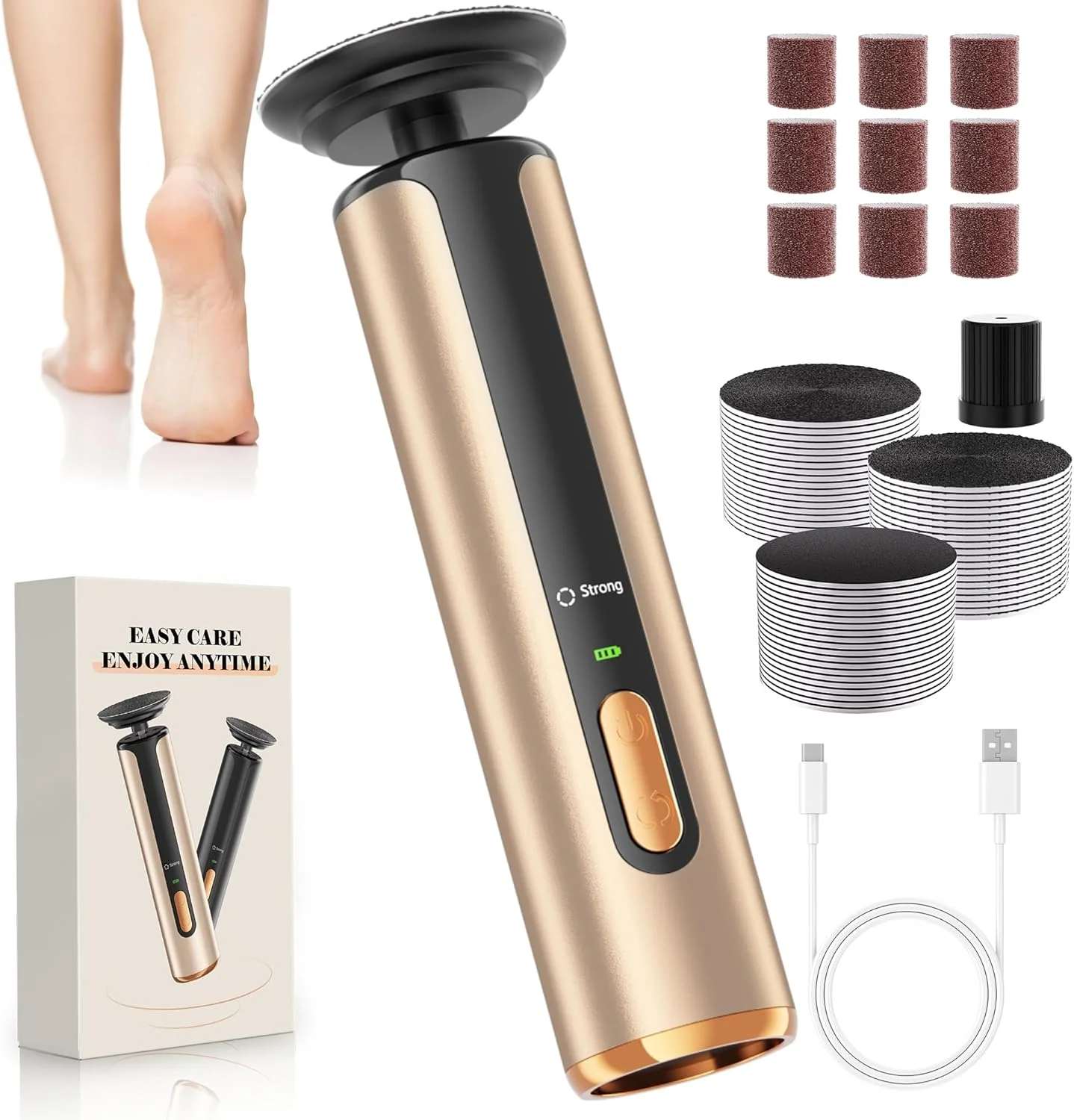 سوهان برقی پینه پا AvantShine، از بین برنده پینه پا با 60 عدد دیسک سمباده، قابل شارژ و دارای سرعت قابل تنظیم با نمایشگر LED، سوهان برقی 2 در 1 برای از بین بردن پوست مرده و مراقبت از ناخن سوهان برقی پینه پا AvantShine، از بین برنده پینه پا با 60 عدد دیسک سمباده، قابل شارژ و دارای سرعت قابل تنظیم با نمایشگر LED، سوهان برقی 2 در 1 برای از بین بردن پوست مرده و مراقبت از ناخن