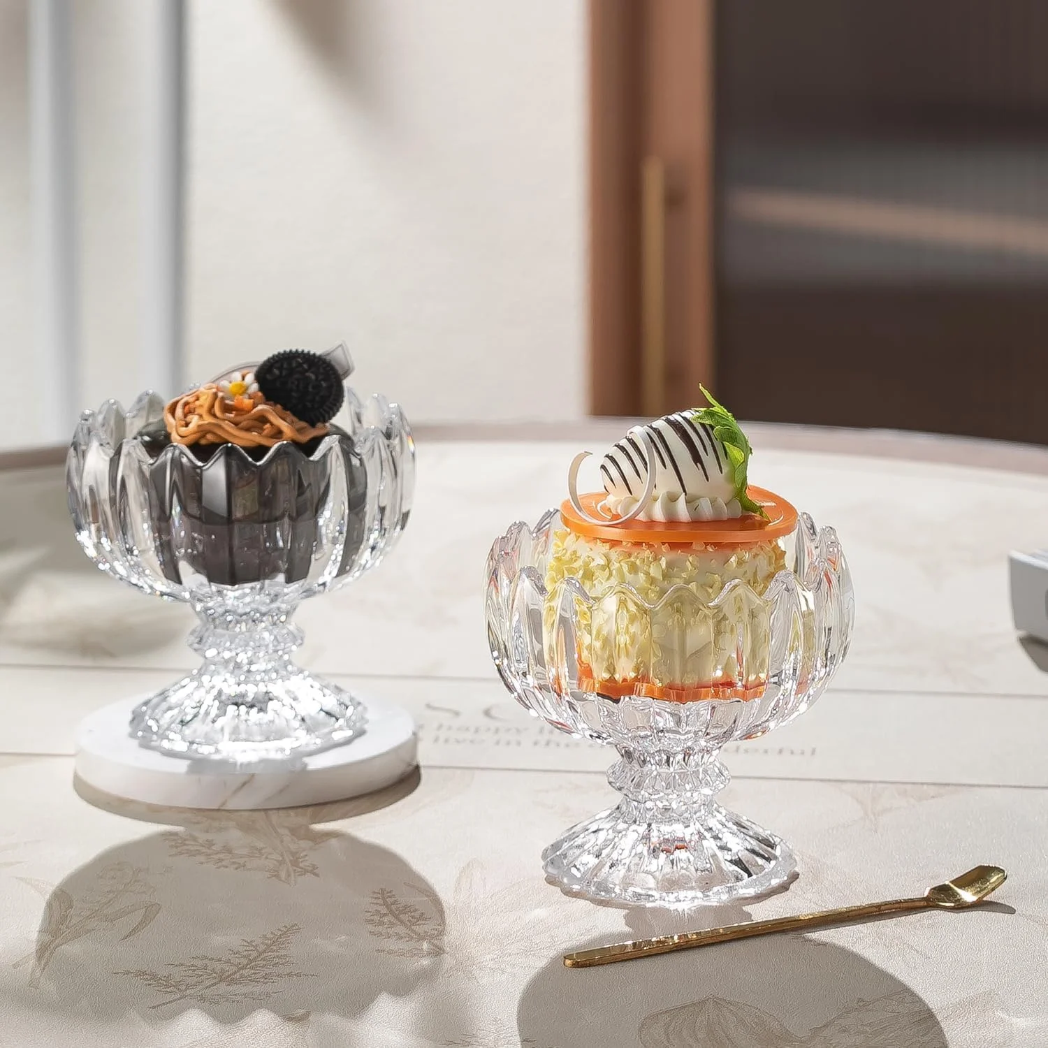 Azonee Dessert Cups Ice Cream Cups Glass Clear Footed Tulip Glass Dessert Bowls Small Ice Cream Bowls Dessert Bowls for Housewarmings Parties Weddings 4 Pack Azonee Dessert Cups Ice Cream Cups Glass Clear Footed Tulip Glass Dessert Bowls Small Ice Cream Bowls Dessert Bowls for Housewarmings Parties Weddings 4 Pack