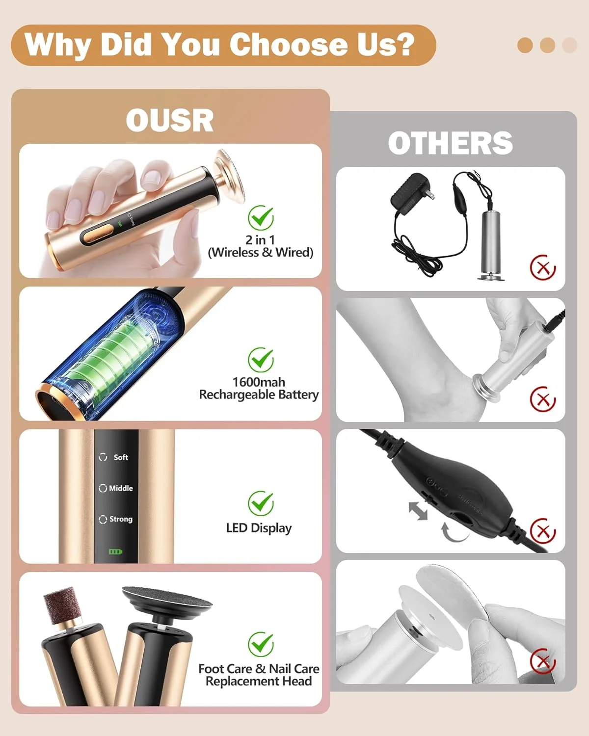 سوهان برقی پینه پا AvantShine، از بین برنده پینه پا با 60 عدد دیسک سمباده، قابل شارژ و دارای سرعت قابل تنظیم با نمایشگر LED، سوهان برقی 2 در 1 برای از بین بردن پوست مرده و مراقبت از ناخن سوهان برقی پینه پا AvantShine، از بین برنده پینه پا با 60 عدد دیسک سمباده، قابل شارژ و دارای سرعت قابل تنظیم با نمایشگر LED، سوهان برقی 2 در 1 برای از بین بردن پوست مرده و مراقبت از ناخن