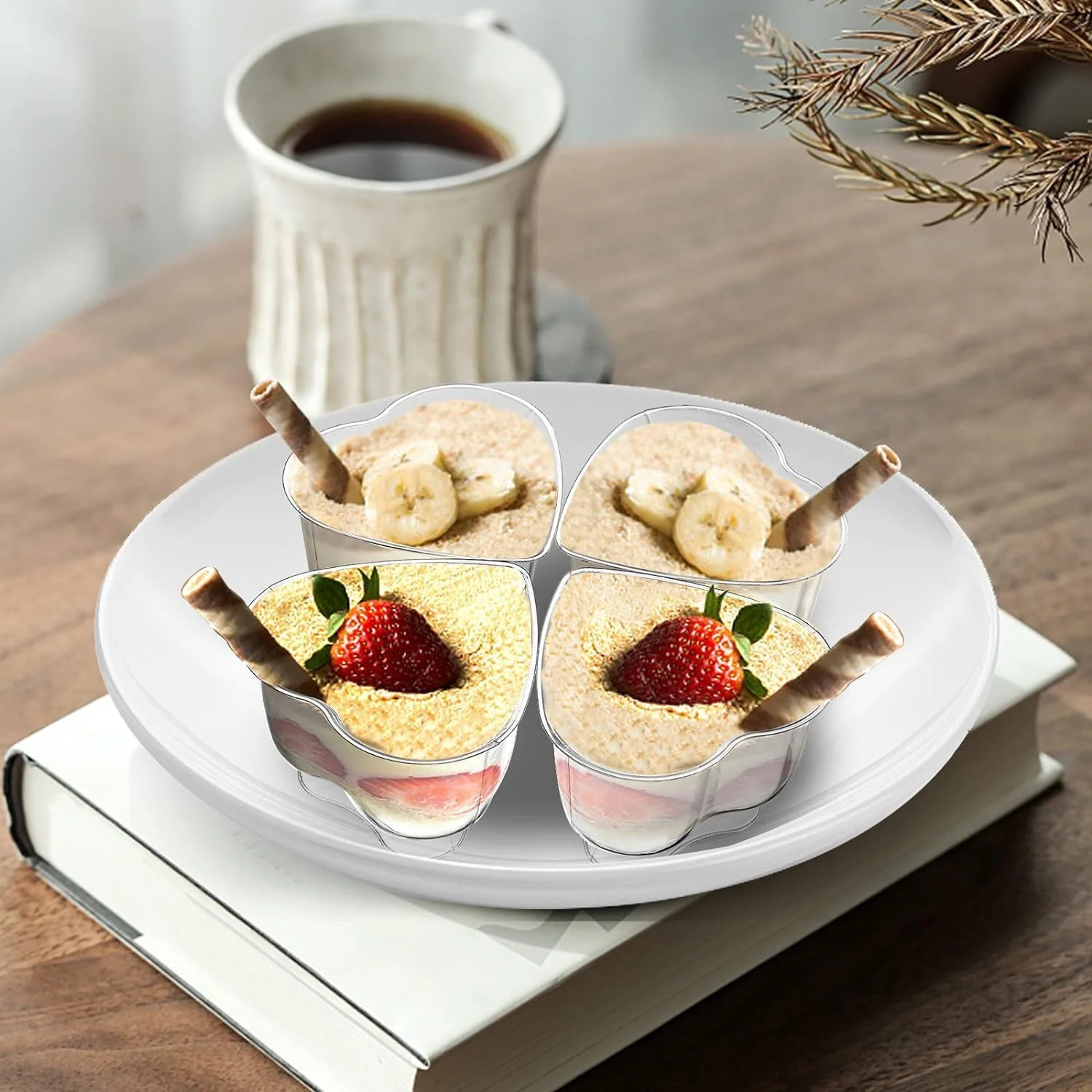 ظروف سرو دسر شفاف آزونی به همراه قاشق، بسته 50 عددی، فنجان های دسر پلاستیکی کوچک 120 میلی لیتری، فنجان های پیش غذا موس و پارفیت یکبار مصرف و قابل استفاده مجدد برای دورهمی های خانگی، رویدادها، مهمانی ها، عروسی ها ظروف سرو دسر شفاف آزونی به همراه قاشق، بسته 50 عددی، فنجان های دسر پلاستیکی کوچک 120 میلی لیتری، فنجان های پیش غذا موس و پارفیت یکبار مصرف و قابل استفاده مجدد برای دورهمی های خانگی، رویدادها، مهمانی ها، عروسی ها