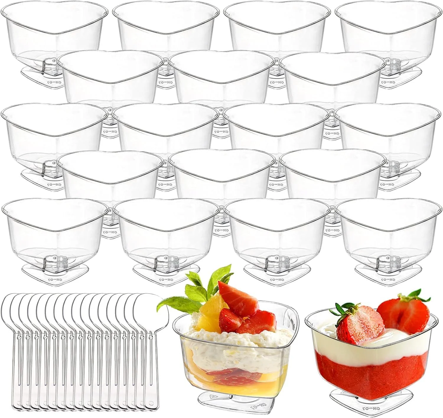 ظروف سرو دسر شفاف آزونی به همراه قاشق، بسته 50 عددی، فنجان های دسر پلاستیکی کوچک 120 میلی لیتری، فنجان های پیش غذا موس و پارفیت یکبار مصرف و قابل استفاده مجدد برای دورهمی های خانگی، رویدادها، مهمانی ها، عروسی ها ظروف سرو دسر شفاف آزونی به همراه قاشق، بسته 50 عددی، فنجان های دسر پلاستیکی کوچک 120 میلی لیتری، فنجان های پیش غذا موس و پارفیت یکبار مصرف و قابل استفاده مجدد برای دورهمی های خانگی، رویدادها، مهمانی ها، عروسی ها