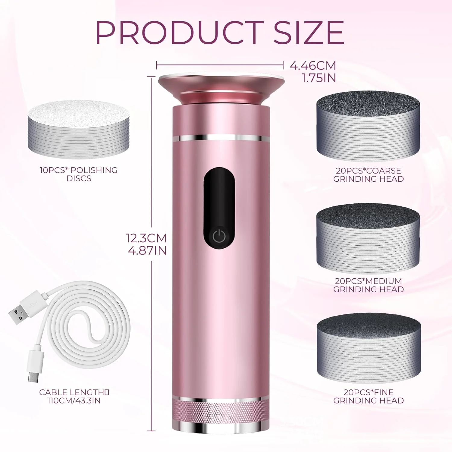 سوهان برقی پدیکور آروفاوه، حرفه ای، قابل تنظیم و کم صدا، به همراه 60 عدد سمباده و 10 عدد دیسک پولیش، مناسب برای پاشنه های ترک خورده و پینه ها سوهان برقی پدیکور آروفاوه، حرفه ای، قابل تنظیم و کم صدا، به همراه 60 عدد سمباده و 10 عدد دیسک پولیش، مناسب برای پاشنه های ترک خورده و پینه ها