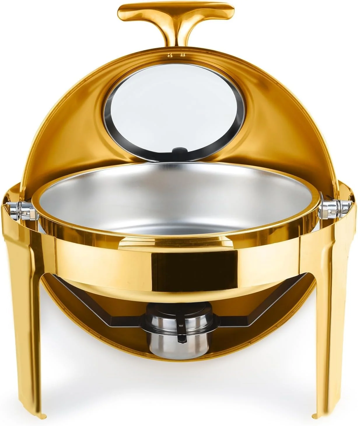 ظرف بوفه 9 لیتری AXIWOEI، گرمکن غذا برای پذیرایی، ست ظرف بوفه گرد، ست گرمکن بوفه و غذا از جنس استیل ضد زنگ با درب قابل مشاهده برای مهمانی ها، 1 ست ظرف بوفه 9 لیتری AXIWOEI، گرمکن غذا برای پذیرایی، ست ظرف بوفه گرد، ست گرمکن بوفه و غذا از جنس استیل ضد زنگ با درب قابل مشاهده برای مهمانی ها، 1 ست