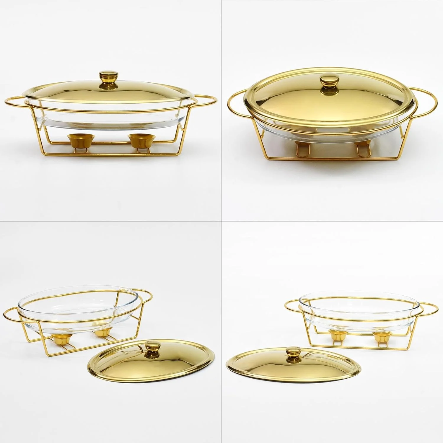 گرمکن غذای بیضی شکل 3 لیتری AXIWOEI، ظرف گرم کننده بوفه، ظرف سرو شیشه ای استیل ضد زنگ، قابلمه گرم برای عروسی ها، پذیرایی ها، مهمانی ها، طلایی گرمکن غذای بیضی شکل 3 لیتری AXIWOEI، ظرف گرم کننده بوفه، ظرف سرو شیشه ای استیل ضد زنگ، قابلمه گرم برای عروسی ها، پذیرایی ها، مهمانی ها، طلایی