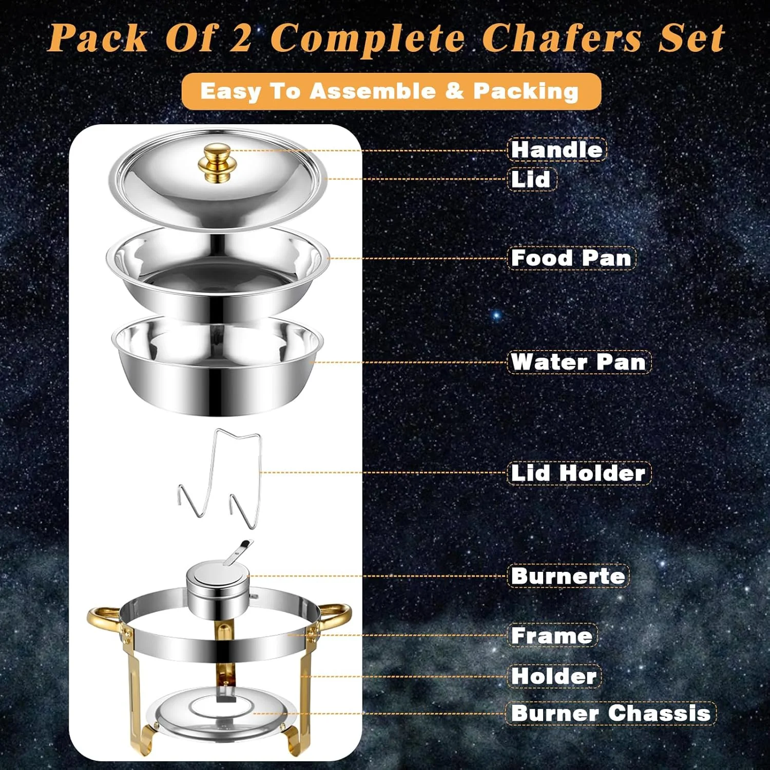 ست گرم نگهدارنده غذا AUUCFW، 4.5 لیتری، ست بوفه استیل ضد زنگ، گرم کننده پذیرایی گرد با درب، سینی آب، جای سوخت، قفسه درب، قاشق برای هر مهمانی (2 عدد) ست گرم نگهدارنده غذا AUUCFW، 4.5 لیتری، ست بوفه استیل ضد زنگ، گرم کننده پذیرایی گرد با درب، سینی آب، جای سوخت، قفسه درب، قاشق برای هر مهمانی (2 عدد)