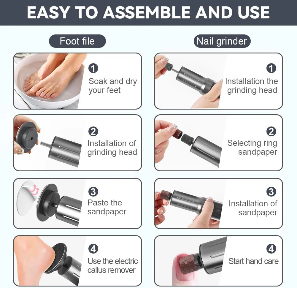 سوهان برقی پا AOOWU، از بین برنده پوست سفت، سوهان برقی 2 در 1 برای پا، از بین برنده پینه پا با پایه شارژ، ابزار پدیکور سمباده برقی پا با 40 عدد دیسک سمباده و حلقه سوهان برقی پا AOOWU، از بین برنده پوست سفت، سوهان برقی 2 در 1 برای پا، از بین برنده پینه پا با پایه شارژ، ابزار پدیکور سمباده برقی پا با 40 عدد دیسک سمباده و حلقه