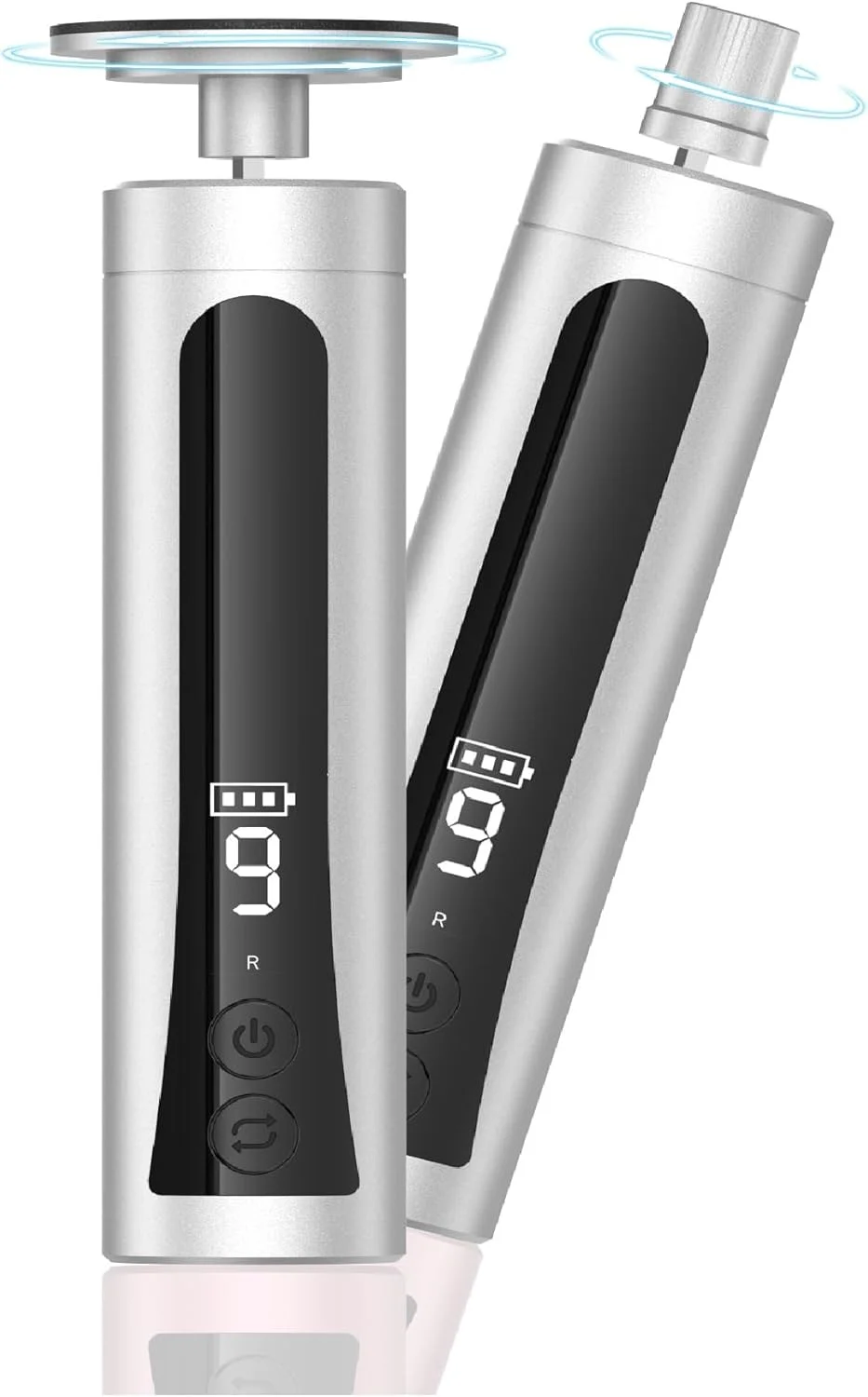 سوهان برقی پینه پا APTMAPT با نمایشگر LED، سوهان برقی 2 در 1 پا و پولیش ناخن قابل شارژ با 9 سرعت قابل تنظیم برای پوست خشک و مرده پا (نقره ای)