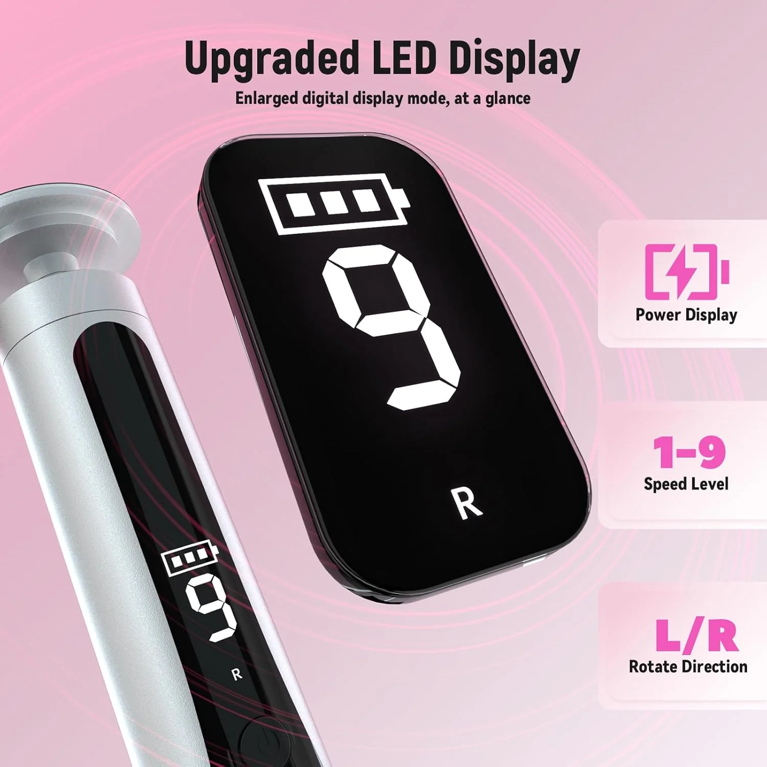 سوهان برقی پینه پا APTMAPT با نمایشگر LED، سوهان برقی 2 در 1 پا و پولیش ناخن قابل شارژ با 9 سرعت قابل تنظیم برای پوست خشک و مرده پا (نقره ای)