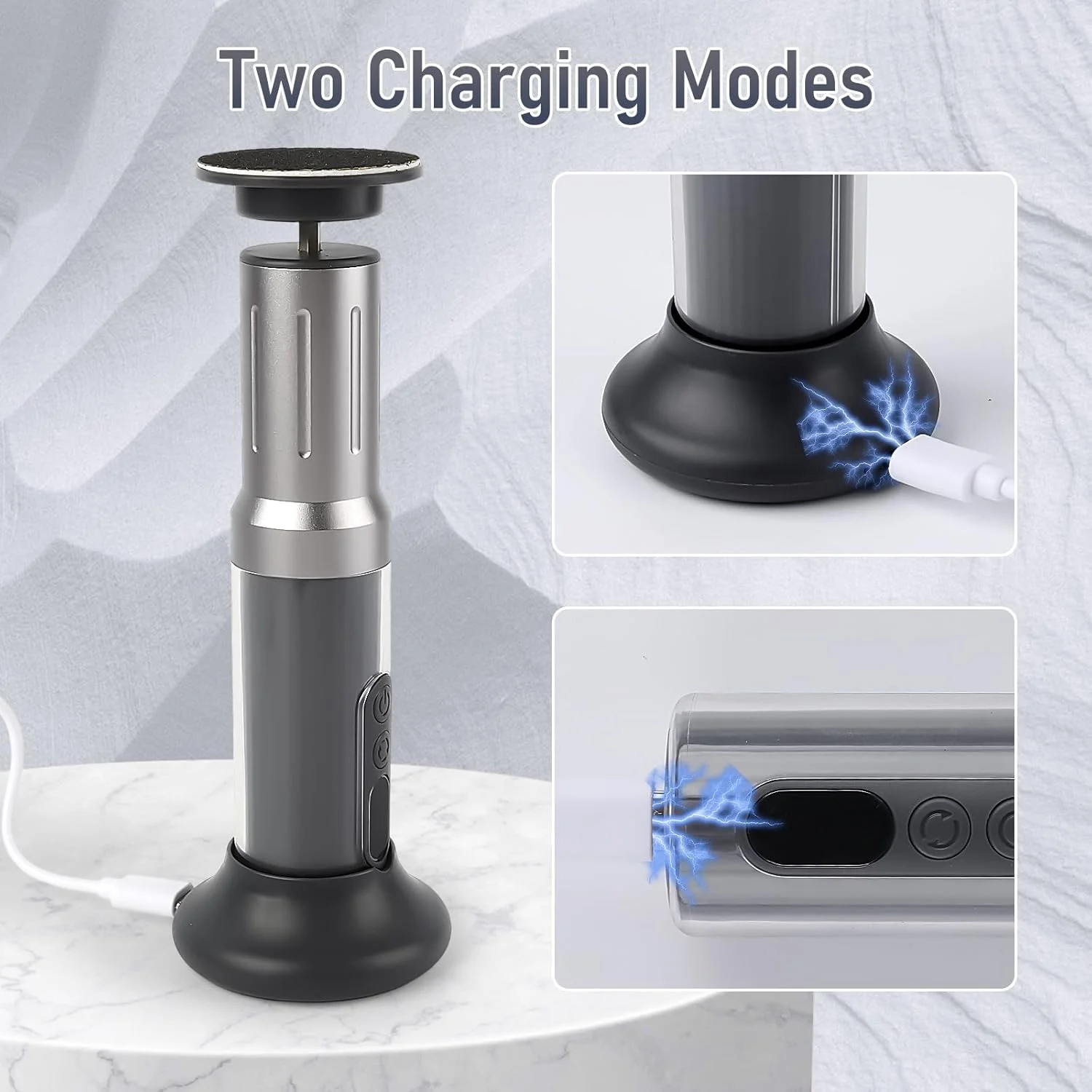 سوهان برقی پدیکور پا ANGNYA با 3 سرعت قابل تنظیم، پایه شارژ و دیسک های سنباده ای جایگزین، ابزار پدیکور برقی از بین برنده پوست مرده پا (خاکستری) سوهان برقی پدیکور پا ANGNYA با 3 سرعت قابل تنظیم، پایه شارژ و دیسک های سنباده ای جایگزین، ابزار پدیکور برقی از بین برنده پوست مرده پا (خاکستری)